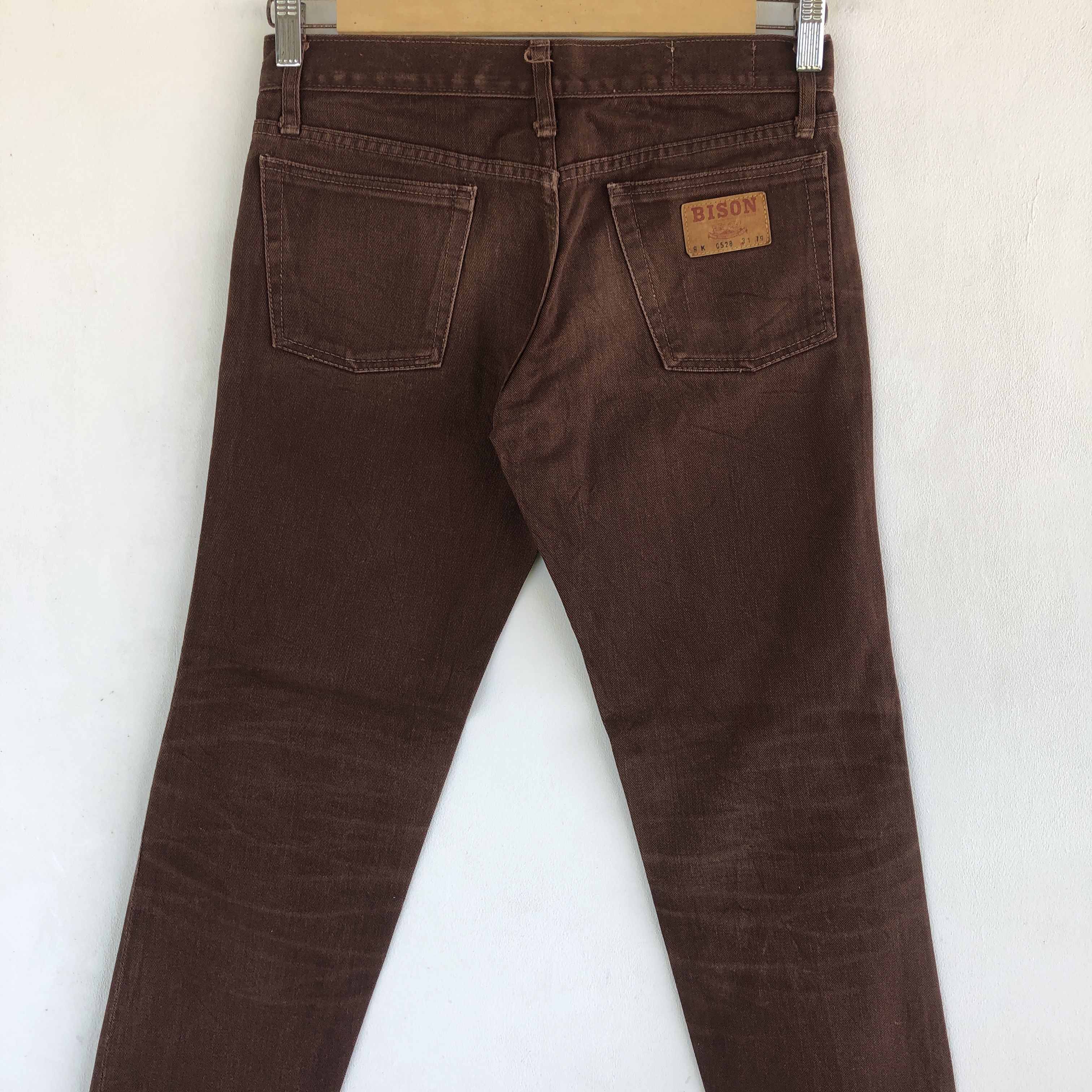 Japanese Brand Vintage 80s Bison Jeans Japanese Brown Bison Denim Pants Size 28" / US 6 / IT 42 - 6 Thumbnail