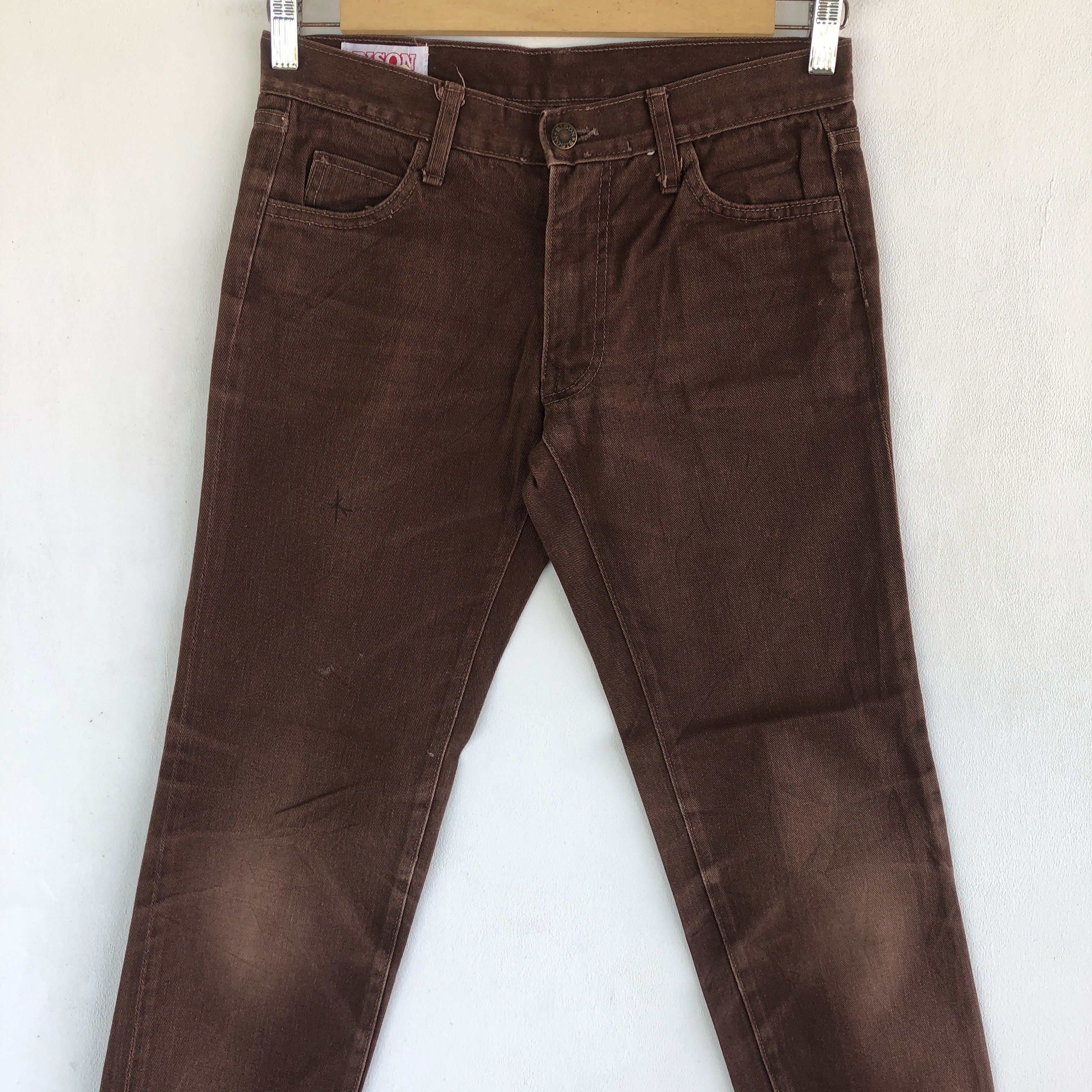 Japanese Brand Vintage 80s Bison Jeans Japanese Brown Bison Denim Pants Size 28" / US 6 / IT 42 - 5 Thumbnail