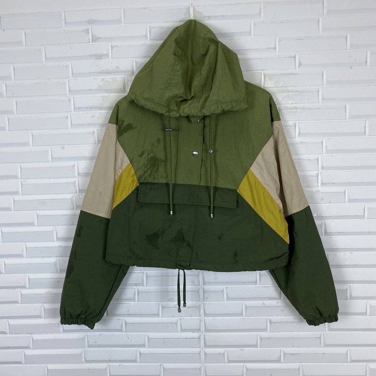 Bershka 🔥LAST PRICE🔥 Bershka Patchwork Pullover Hooded Jacket Size US S / EU 44-46 / 1 - 2 Thumbnail