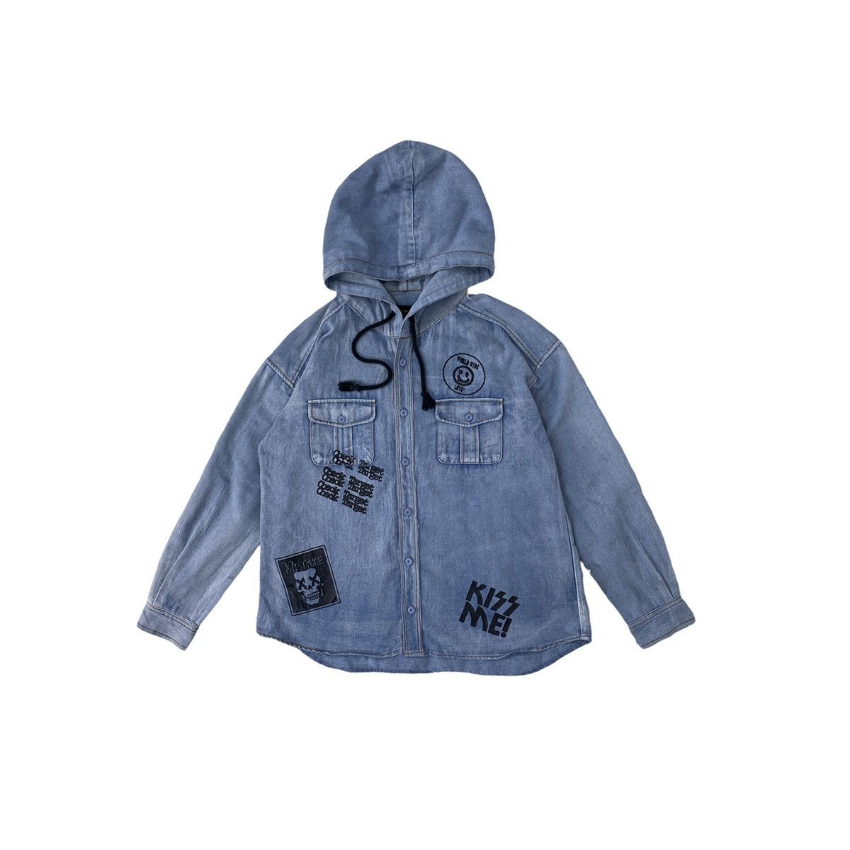 Japanese Brand Metalhead Denim Button Up Jacket Hooded Size US M / EU 48-50 / 2 - 1 Thumbnail