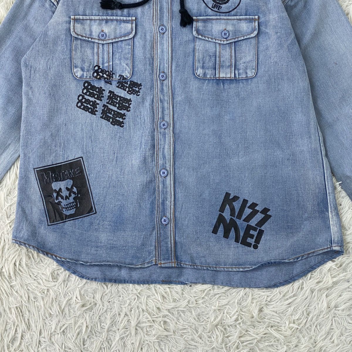 Japanese Brand Metalhead Denim Button Up Jacket Hooded Size US M / EU 48-50 / 2 - 6 Thumbnail
