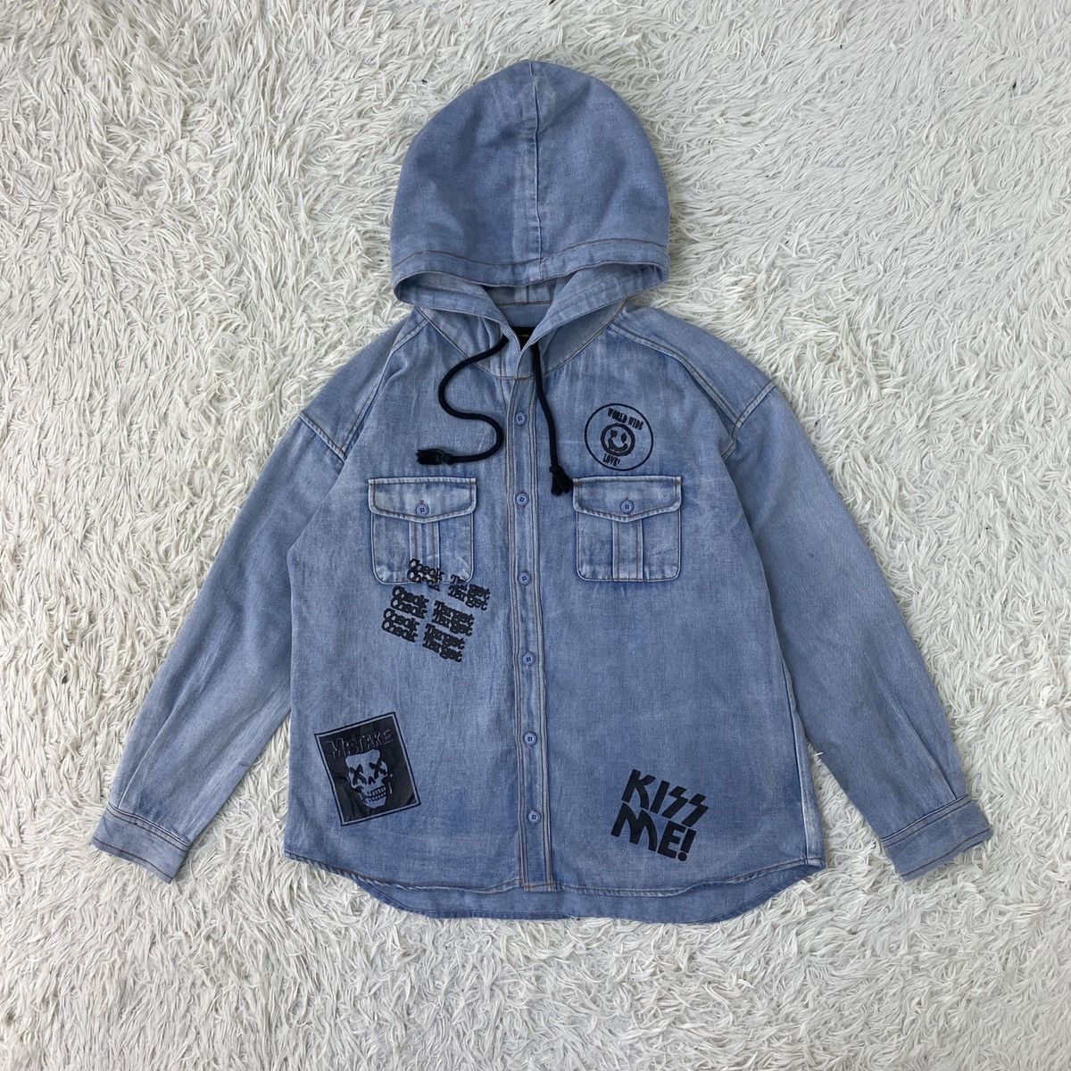 Japanese Brand Metalhead Denim Button Up Jacket Hooded Size US M / EU 48-50 / 2 - 2 Thumbnail