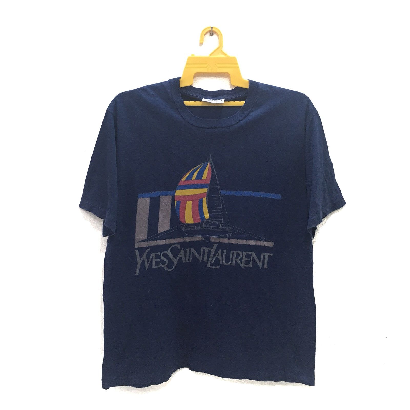 Vintage × Yves Saint Laurent *🔥 YATCHING DESIGN YSL men tees Size US M / EU 48-50 / 2 - 1 Thumbnail
