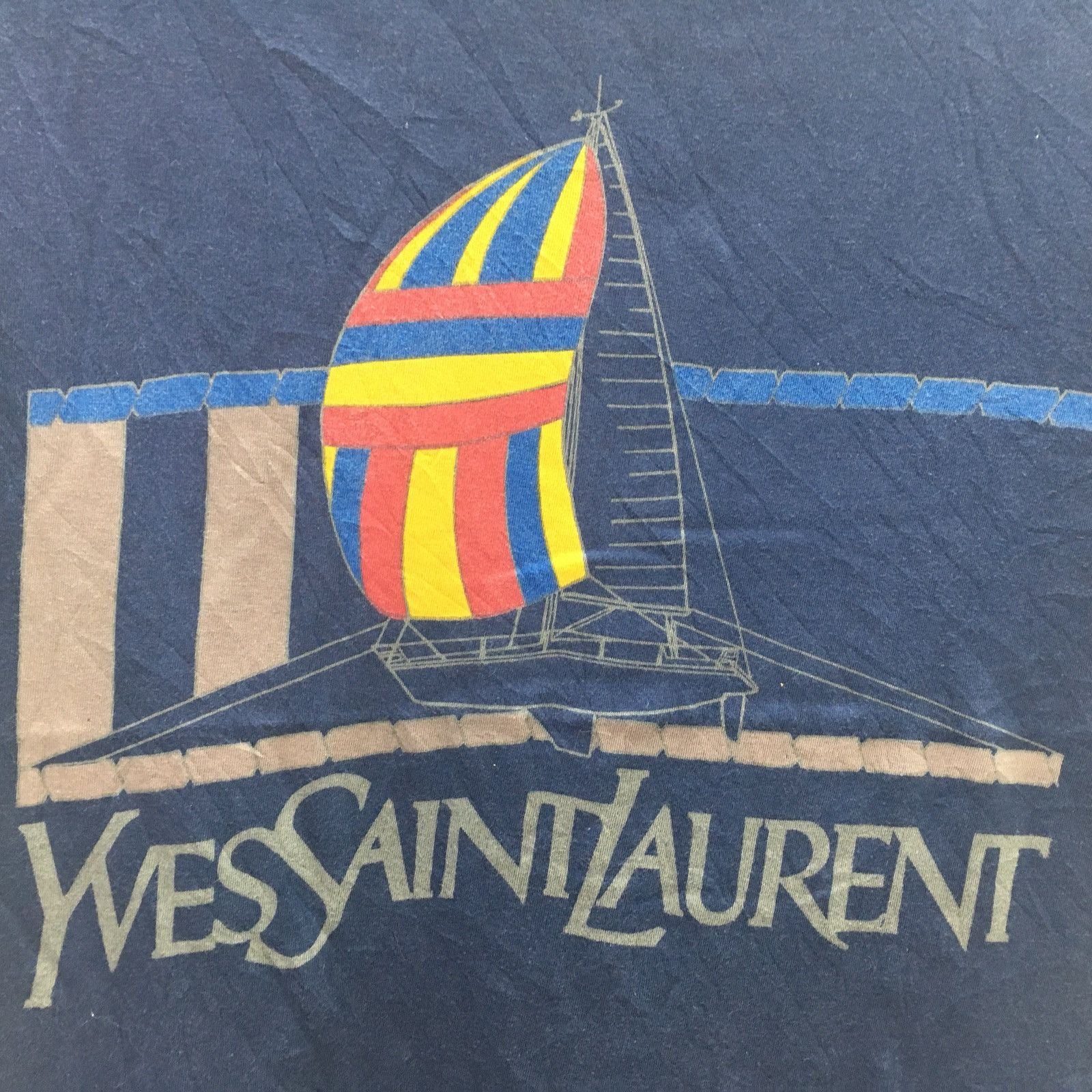 Vintage × Yves Saint Laurent *🔥 YATCHING DESIGN YSL men tees Size US M / EU 48-50 / 2 - 4 Thumbnail