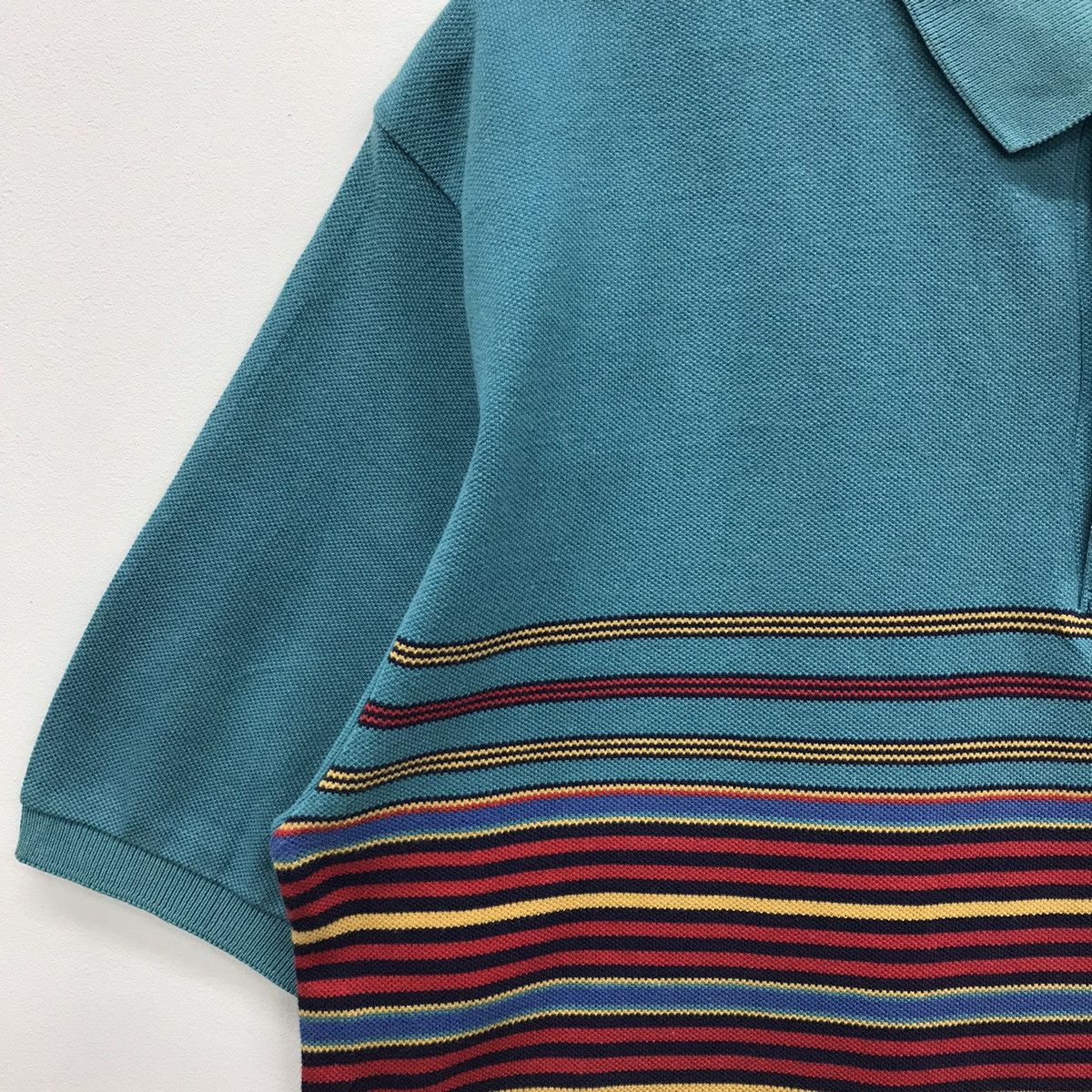 Vintage × Yves Saint Laurent *Rare!! Vintage YVES SAINT LAURENT Stripe Polo Size US XL / EU 56 / 4 - 4 Thumbnail
