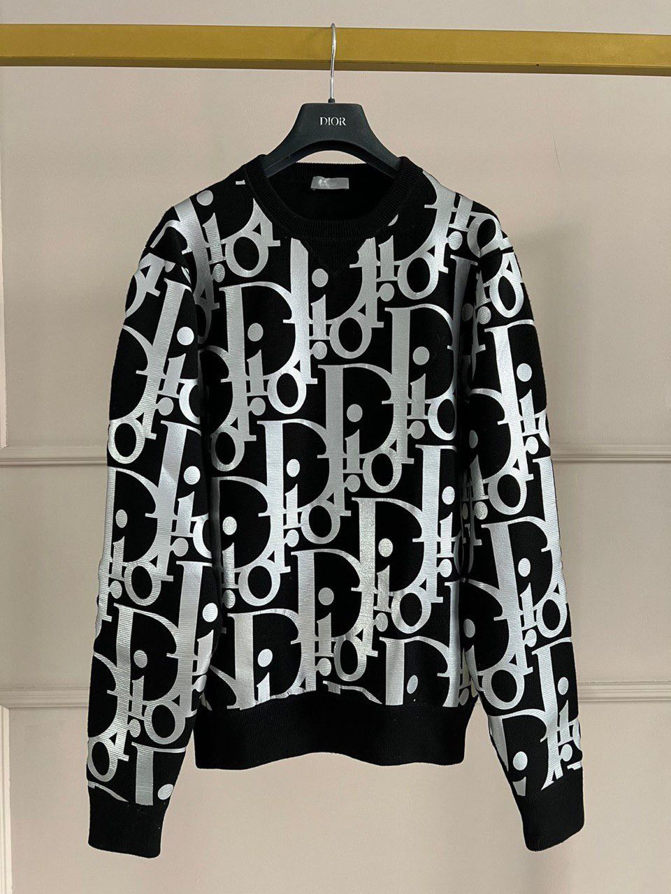 Dior Dior Oblique Monogram Jacquard Wool Sweater | Grailed