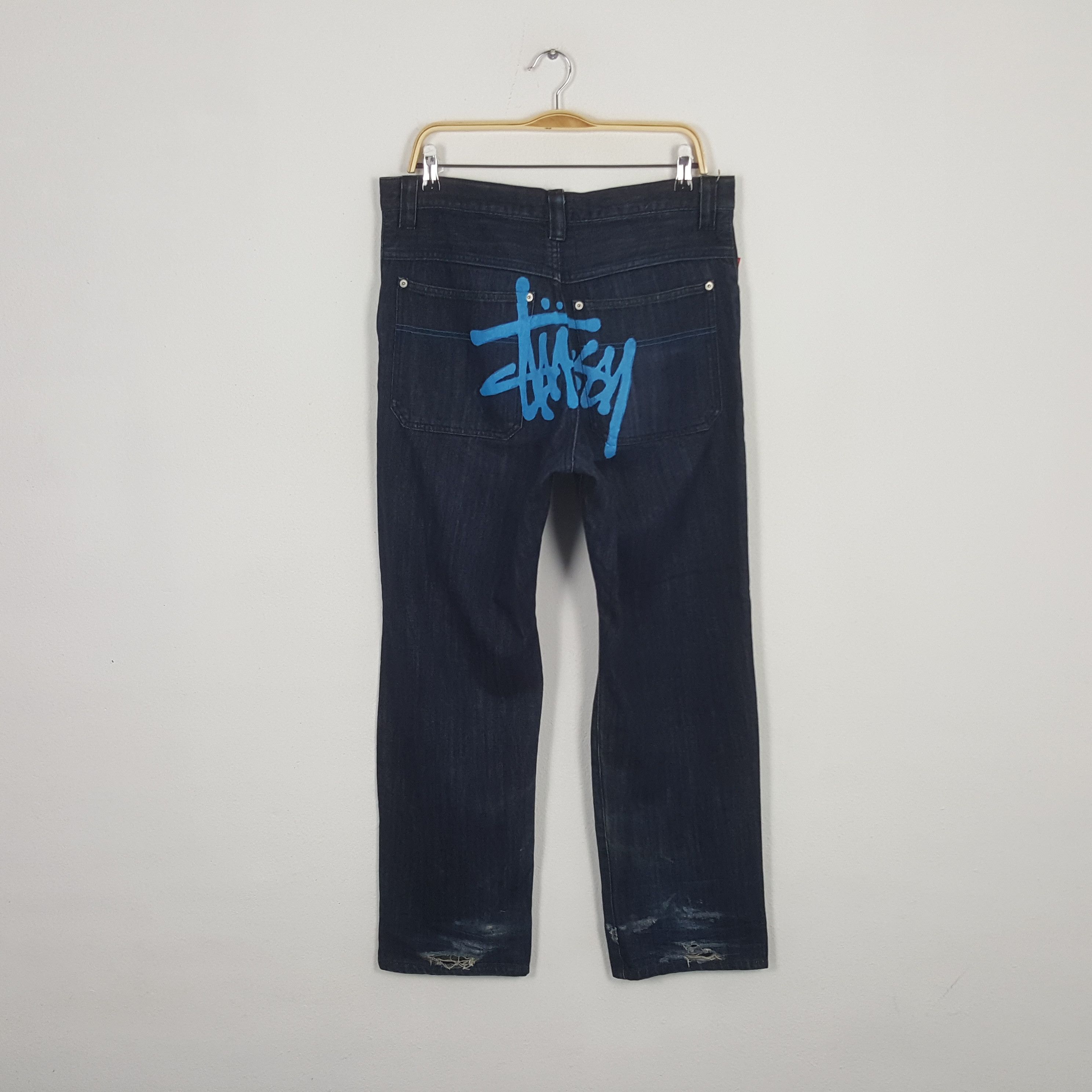 Stussy × Vintage Vintage Stussy Japanese Brand Custom Logo Denim Jeans Size US 35 - 1 Thumbnail