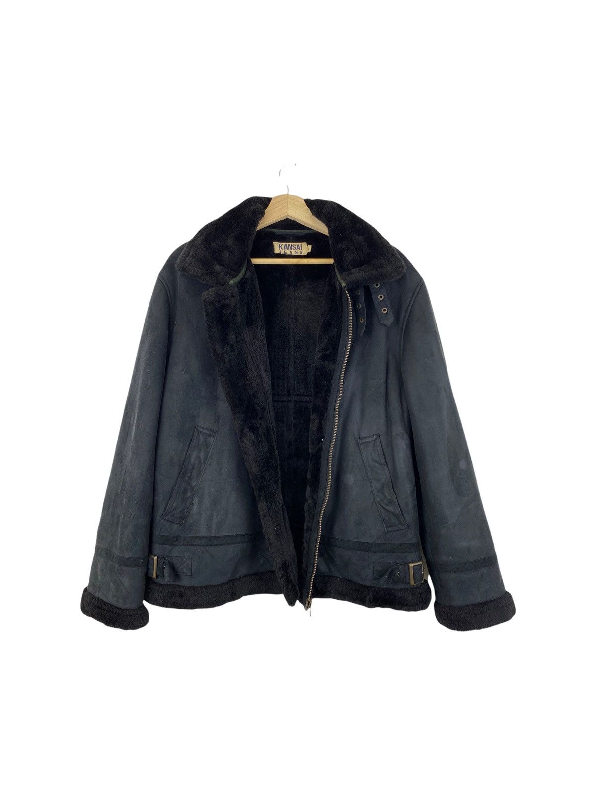 🔥Vintage Kansai jeans suede fur jacket