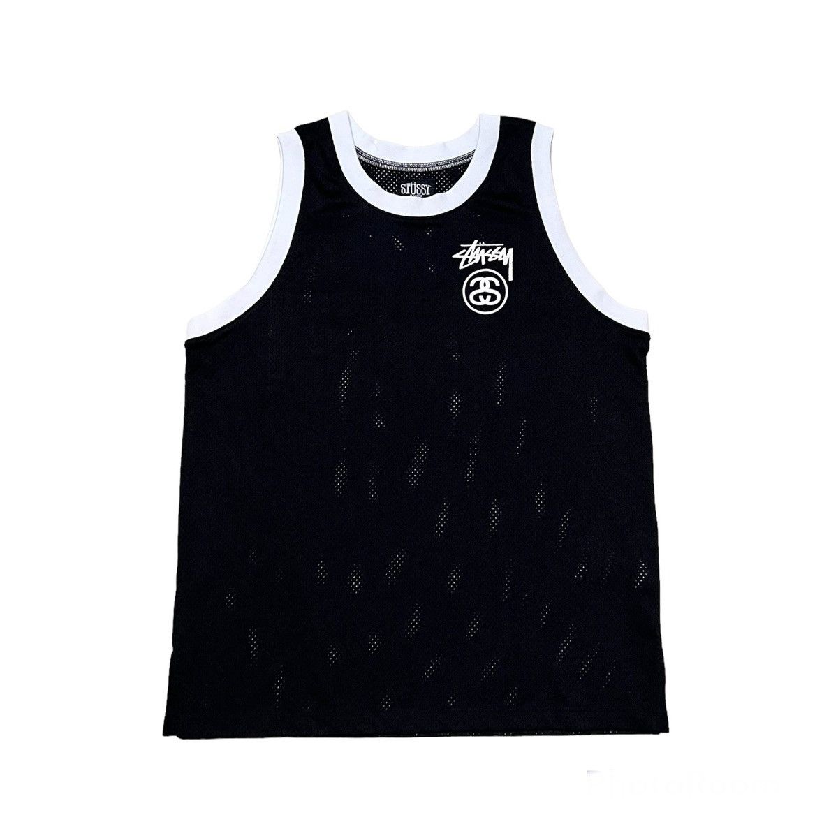 トップス 00s stussy fire pattern logo tank top Streetwear × Stussy × Vintage OG Stussy🇺🇸 Big Logo tank