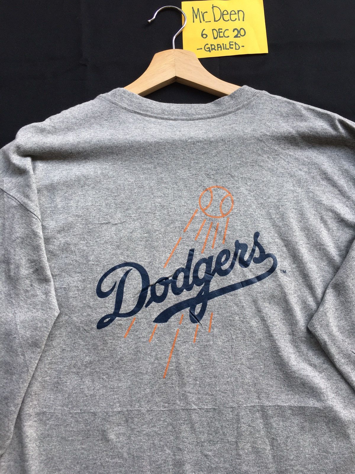 image of Los Angeles Dodgers x Mlb Vintage La Dodgers Mlb Longsleeve Shirt in Grey, Men's (Size XL)