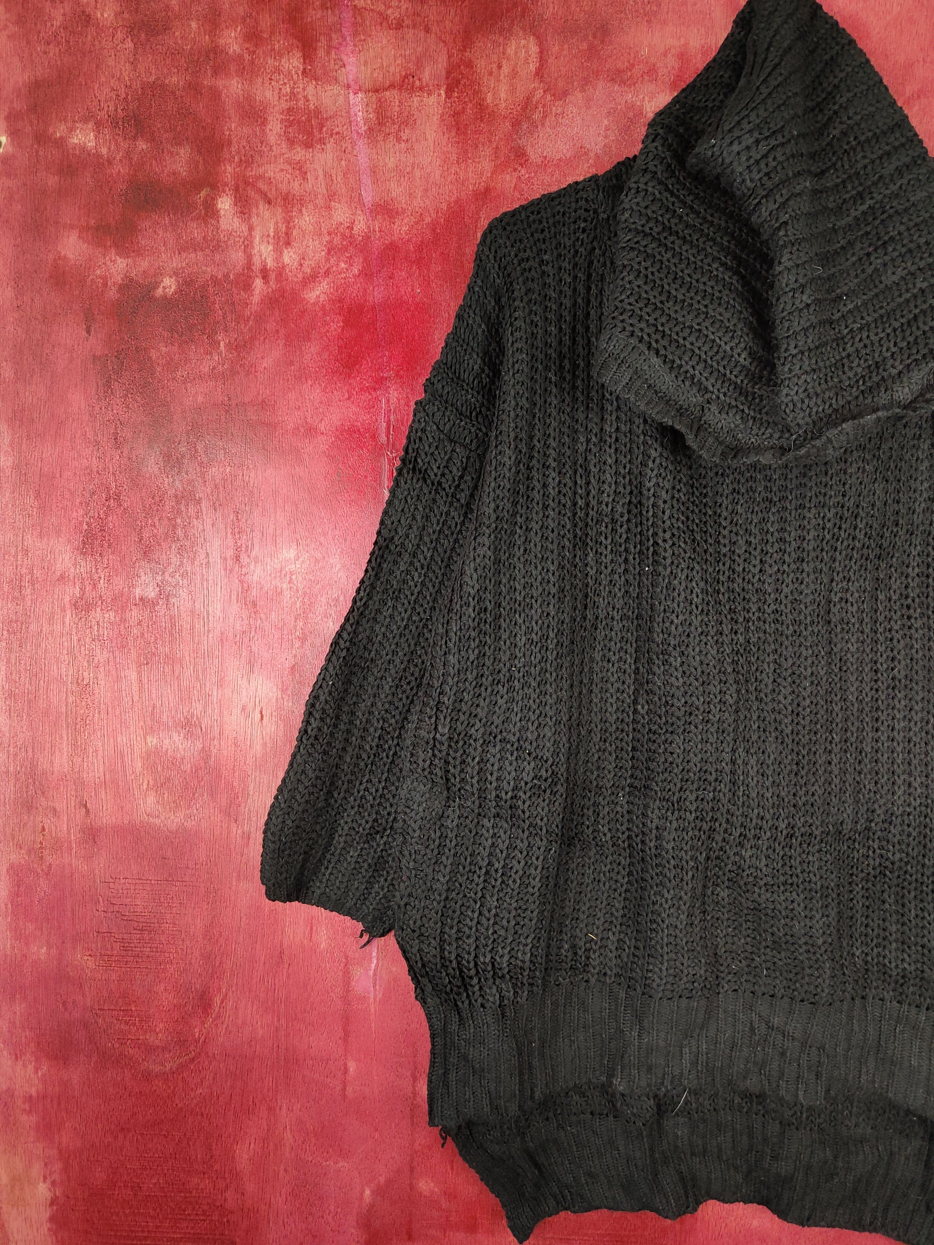 Homespun Knitwear × Japanese Brand Japanese Brand Black Hoodie Knitwear #5248 Size US L / EU 52-54 / 3 - 3 Thumbnail
