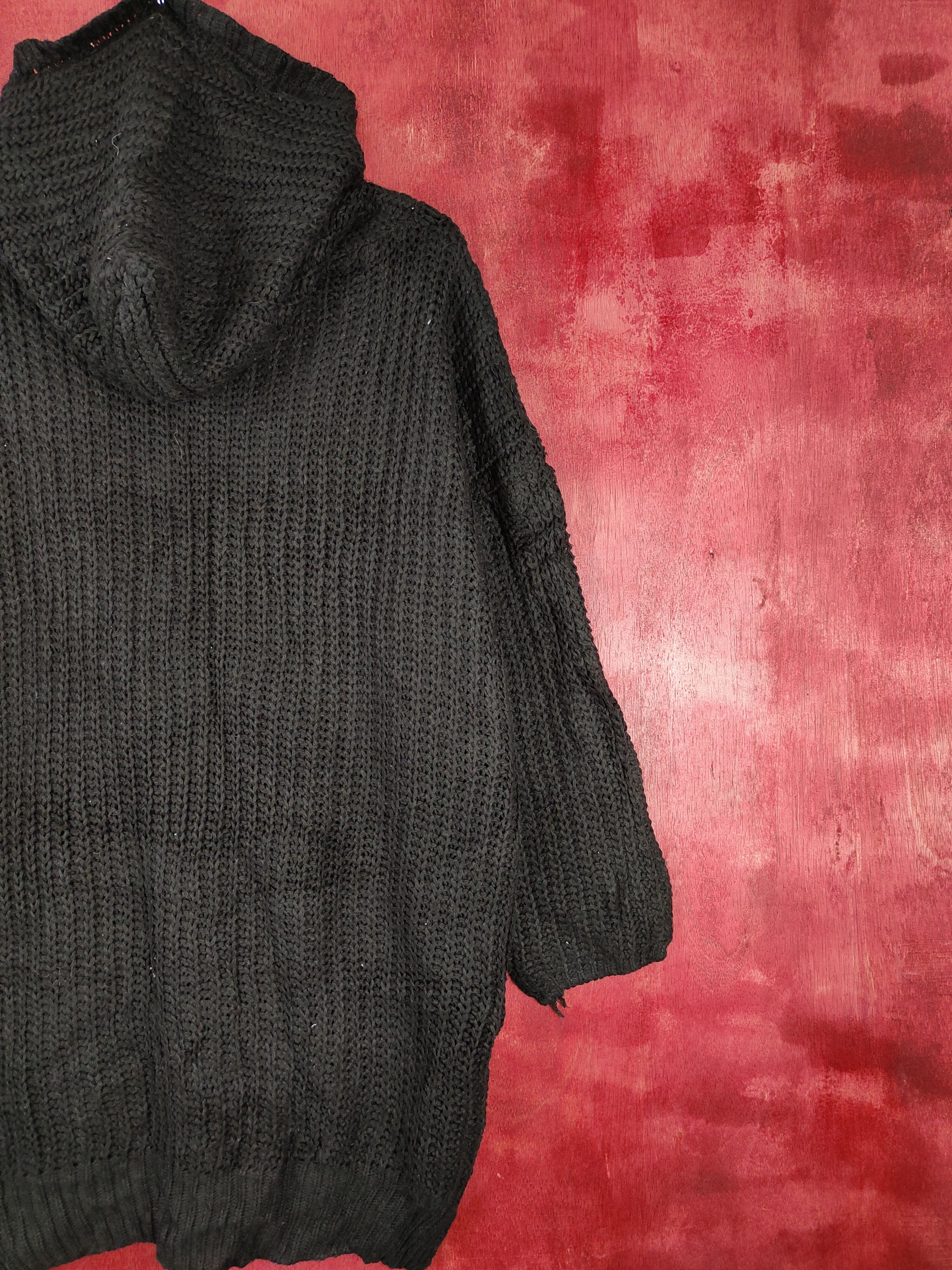 Homespun Knitwear × Japanese Brand Japanese Brand Black Hoodie Knitwear #5248 Size US L / EU 52-54 / 3 - 7 Thumbnail