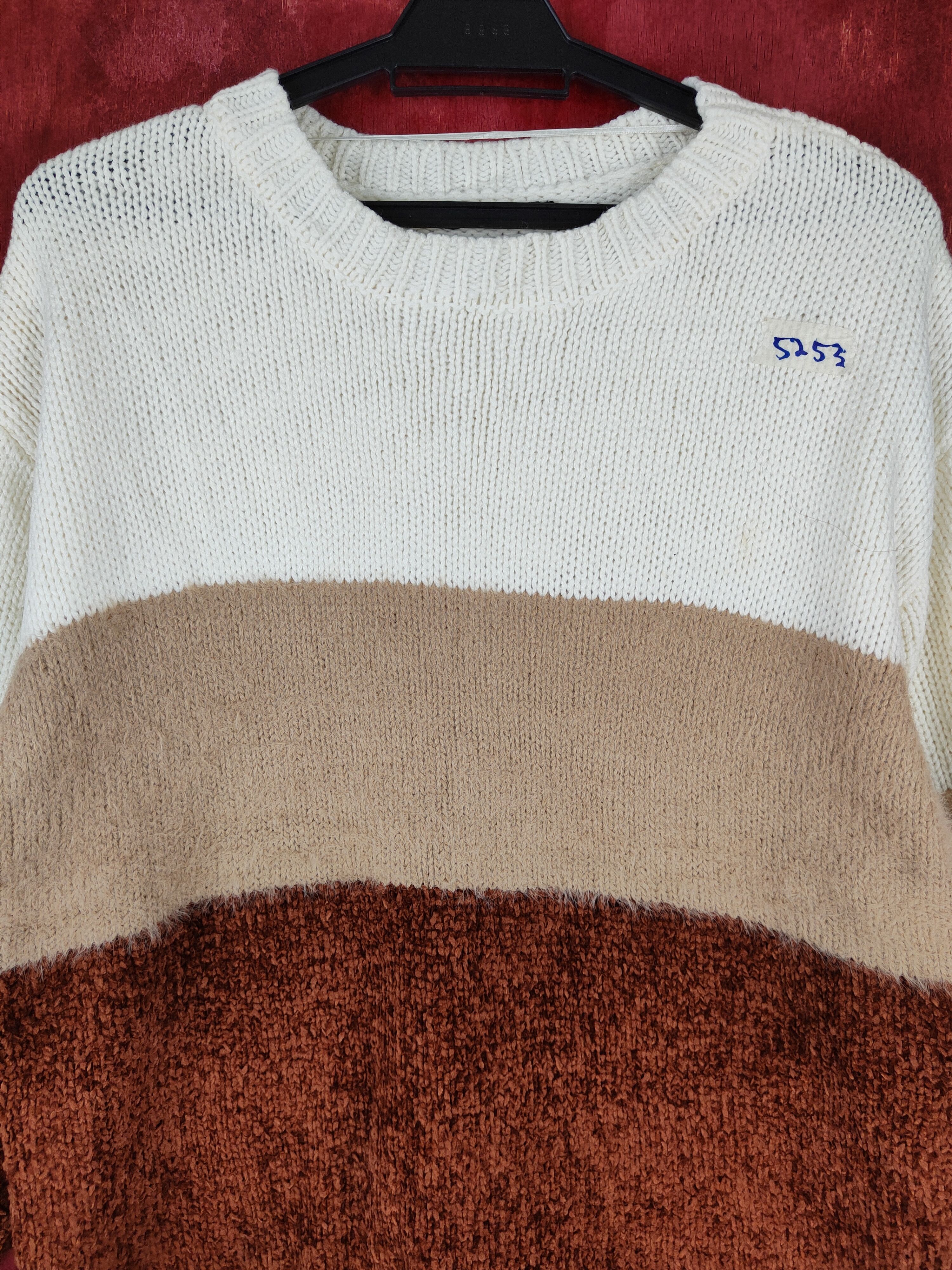 Homespun Knitwear × Japanese Brand One Way stripe japan Brown Knitwear #5253 Size US M / EU 48-50 / 2 - 2 Thumbnail
