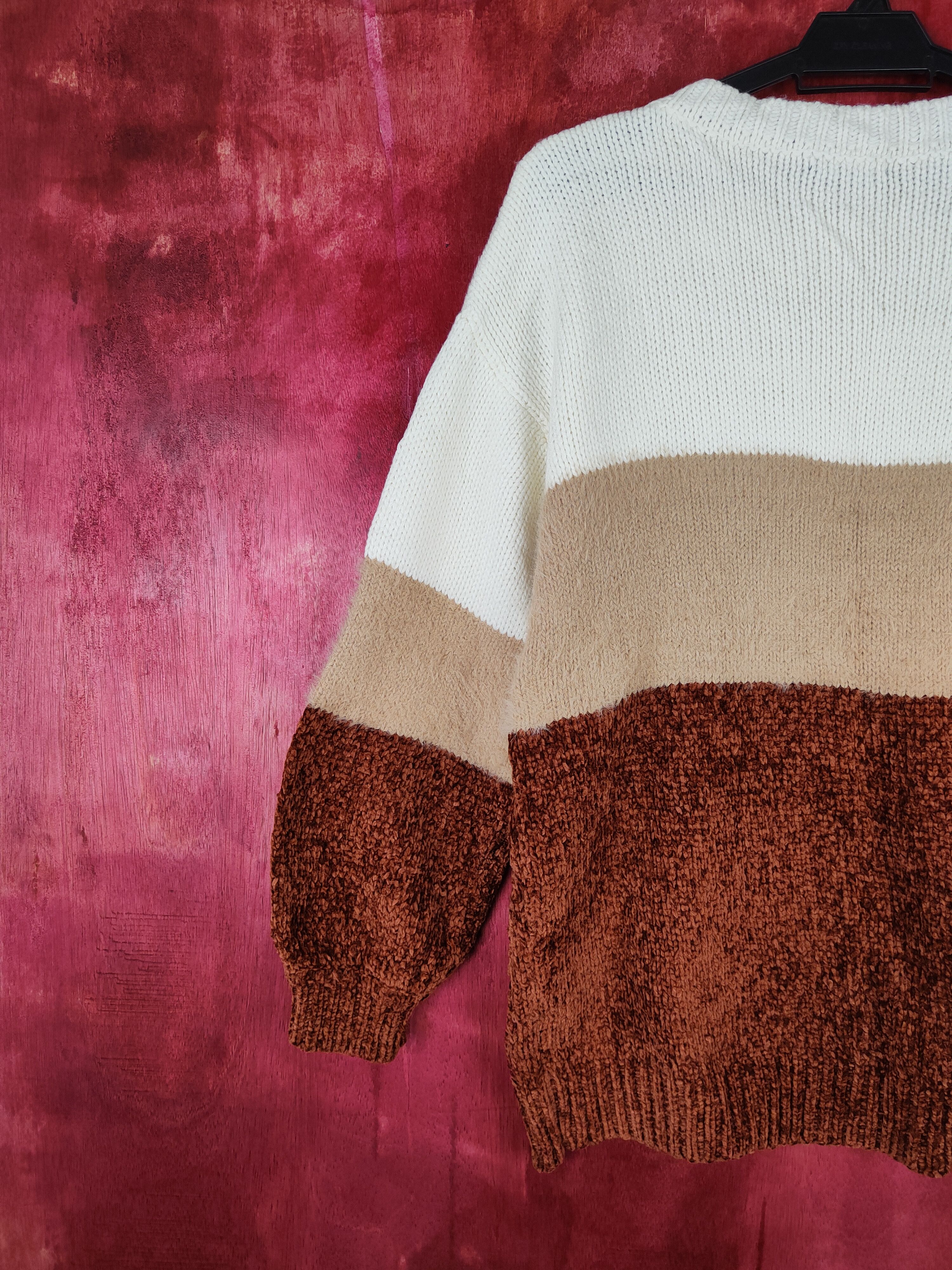 Homespun Knitwear × Japanese Brand One Way stripe japan Brown Knitwear #5253 Size US M / EU 48-50 / 2 - 6 Thumbnail