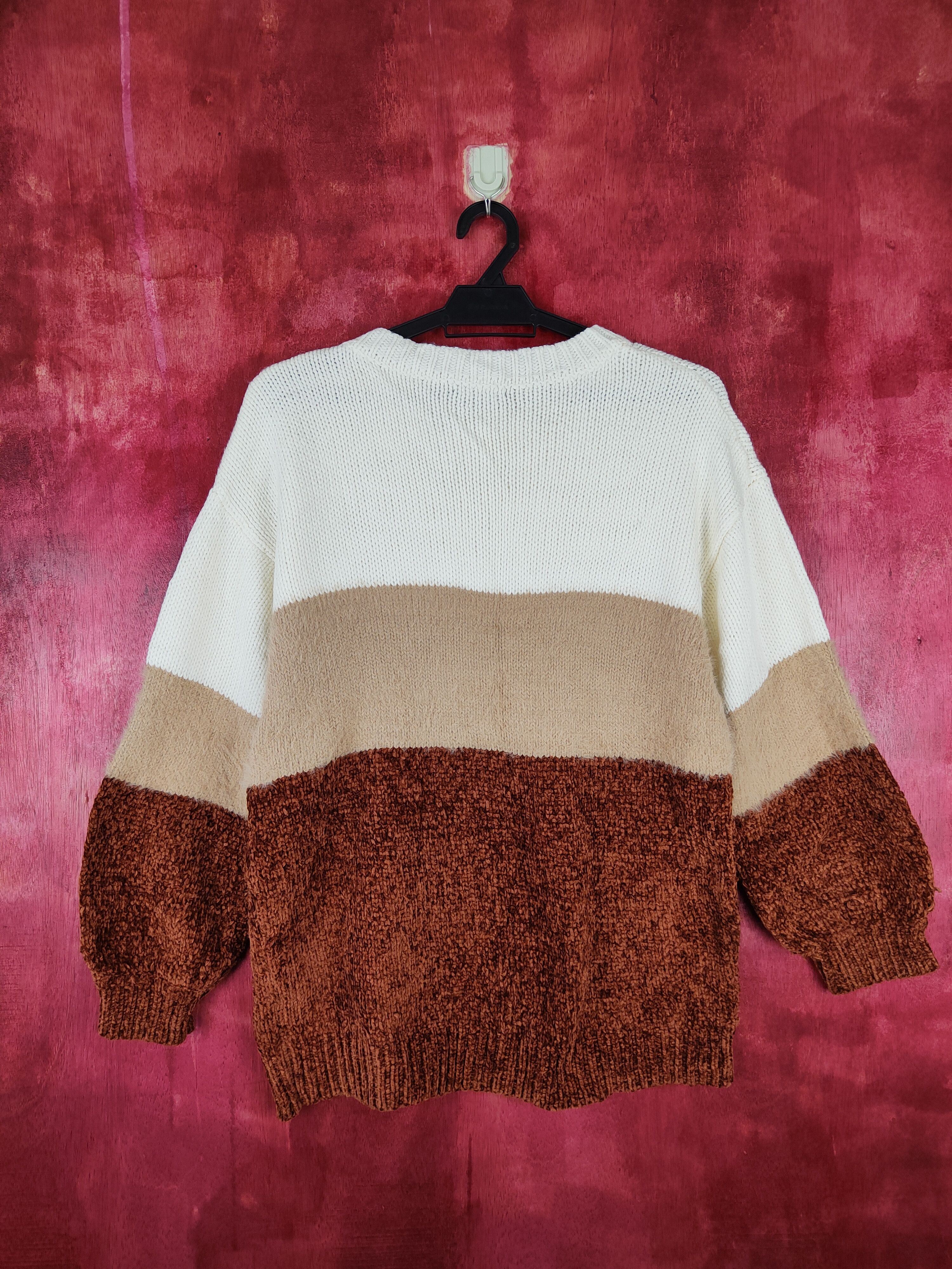 Homespun Knitwear × Japanese Brand One Way stripe japan Brown Knitwear #5253 Size US M / EU 48-50 / 2 - 5 Thumbnail
