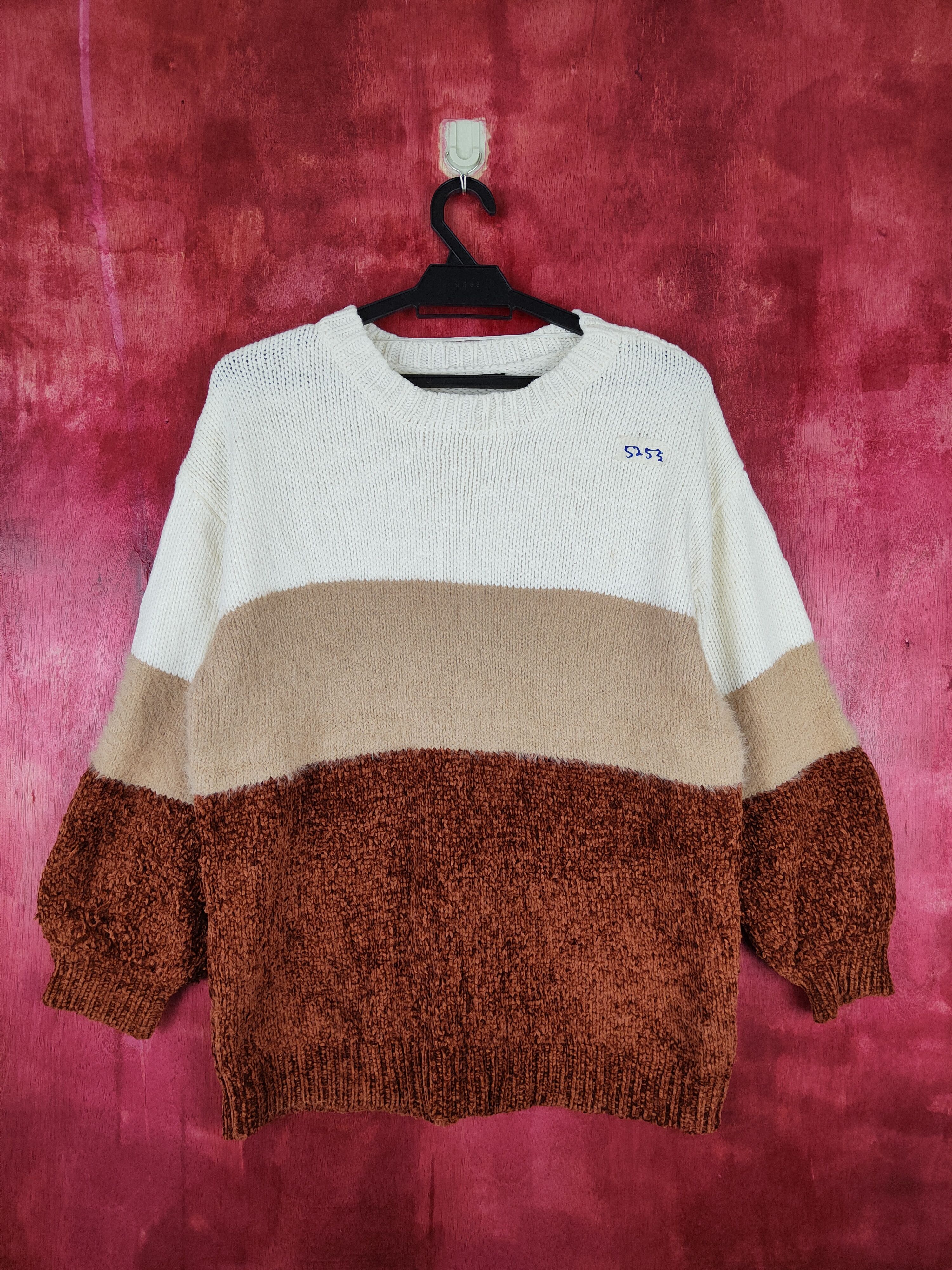 Homespun Knitwear × Japanese Brand One Way stripe japan Brown Knitwear #5253 Size US M / EU 48-50 / 2 - 1 Thumbnail
