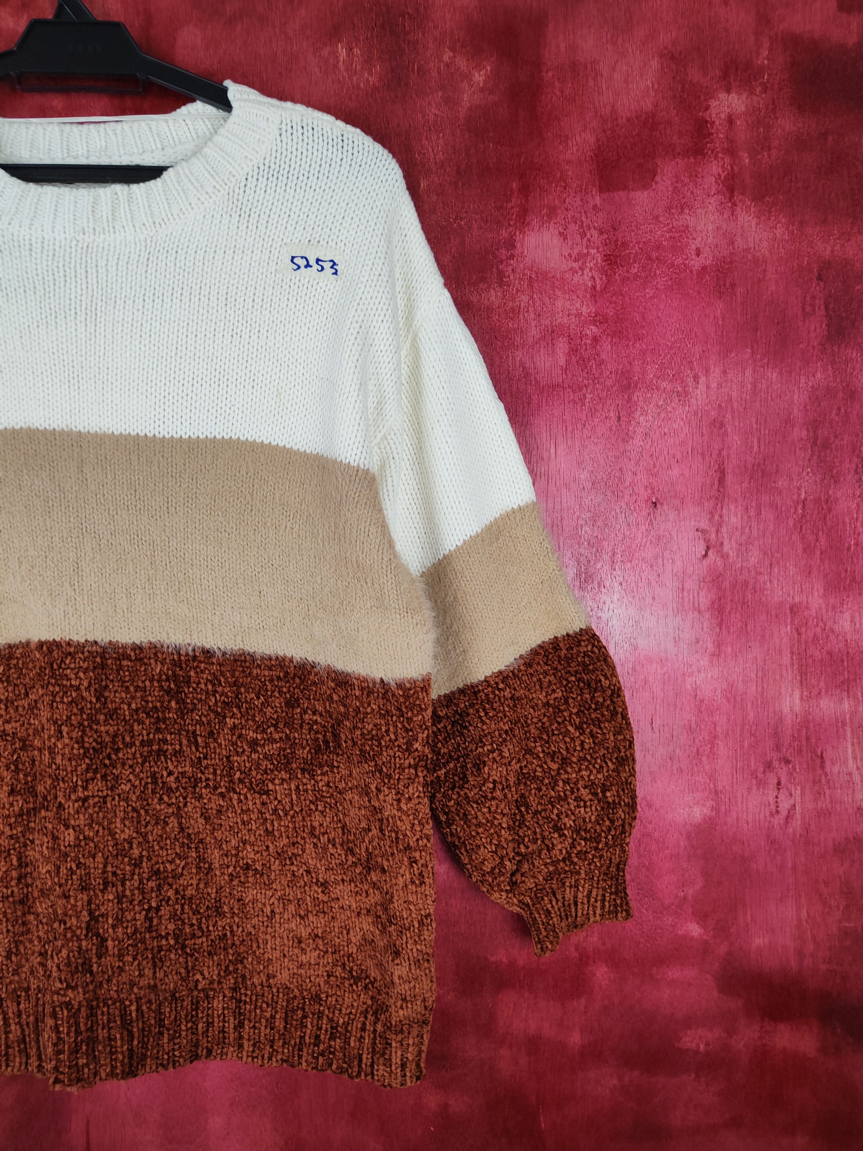 Homespun Knitwear × Japanese Brand One Way stripe japan Brown Knitwear #5253 Size US M / EU 48-50 / 2 - 4 Thumbnail