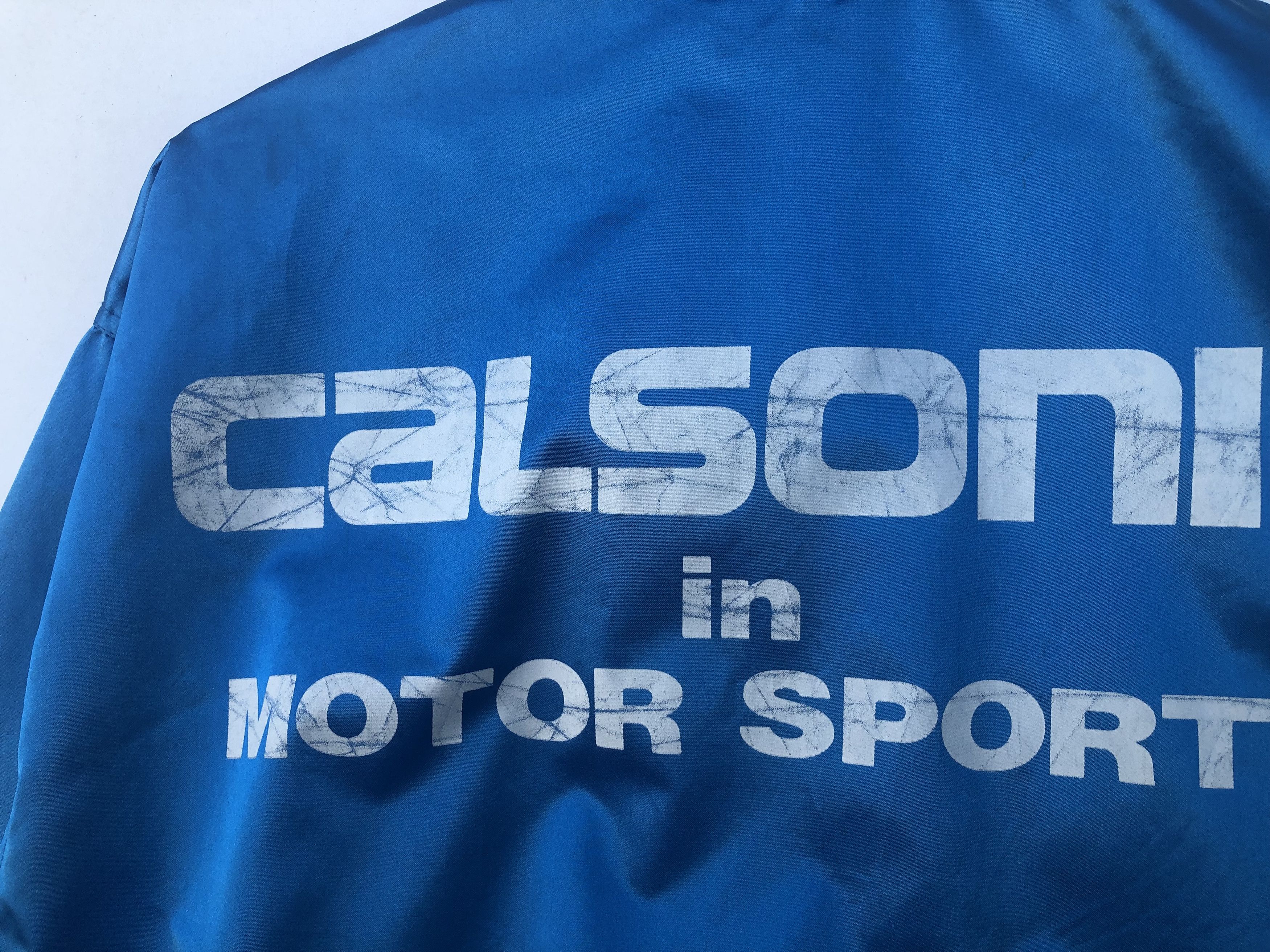 Nissan RARE🔥VINTAGE NISSAN SKYLINE CALSONIC RACING SATIN JACKET Size US L / EU 52-54 / 3 - 8 Thumbnail