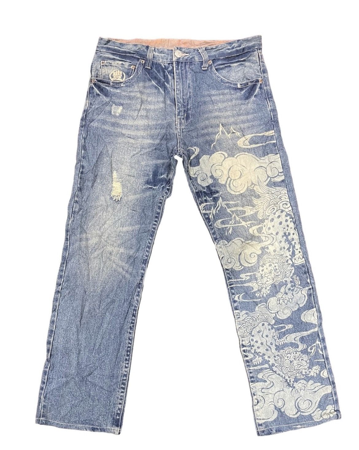 image of Tatoo Traditional Japan Jeans in Blue, Men's (Size 35)