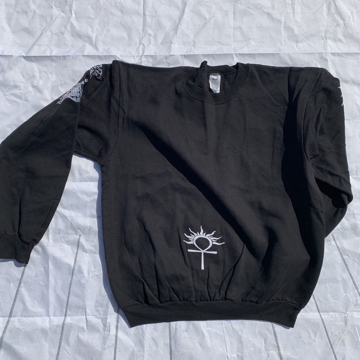 image of Nba Vintage 90's Travis Scott Denis Rodman Tattoo Crewneck in Black, Men's (Size XL)