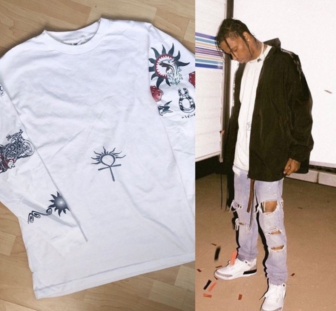 NBA Vintage 90s Travis Scott Denis Rodman Tattoo Crewneck Size US XL / EU 56 / 4 - 2 Thumbnail