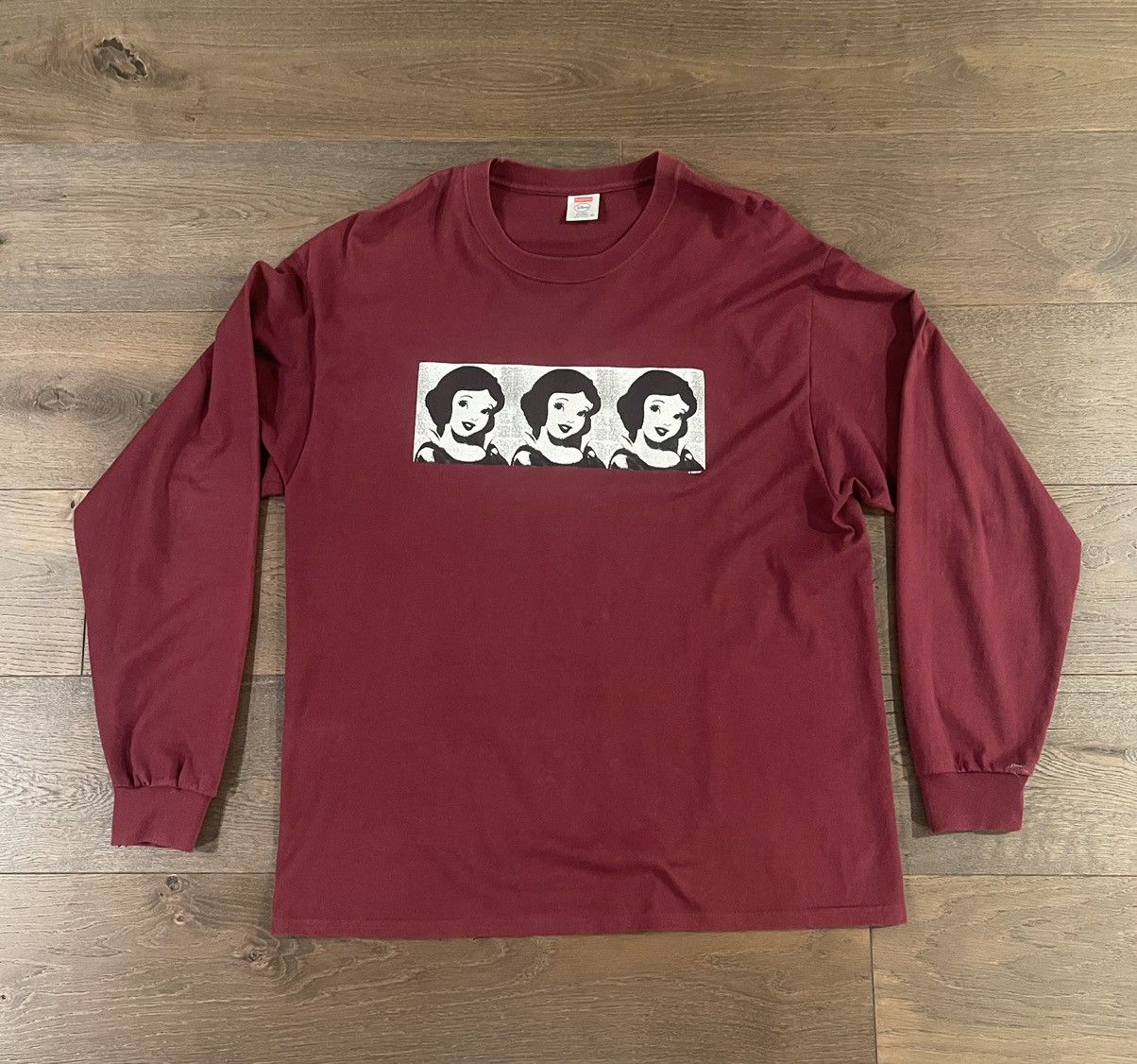 image of Supreme Disney Snow White Burgundy L/s Tee, Men's (Size XL)