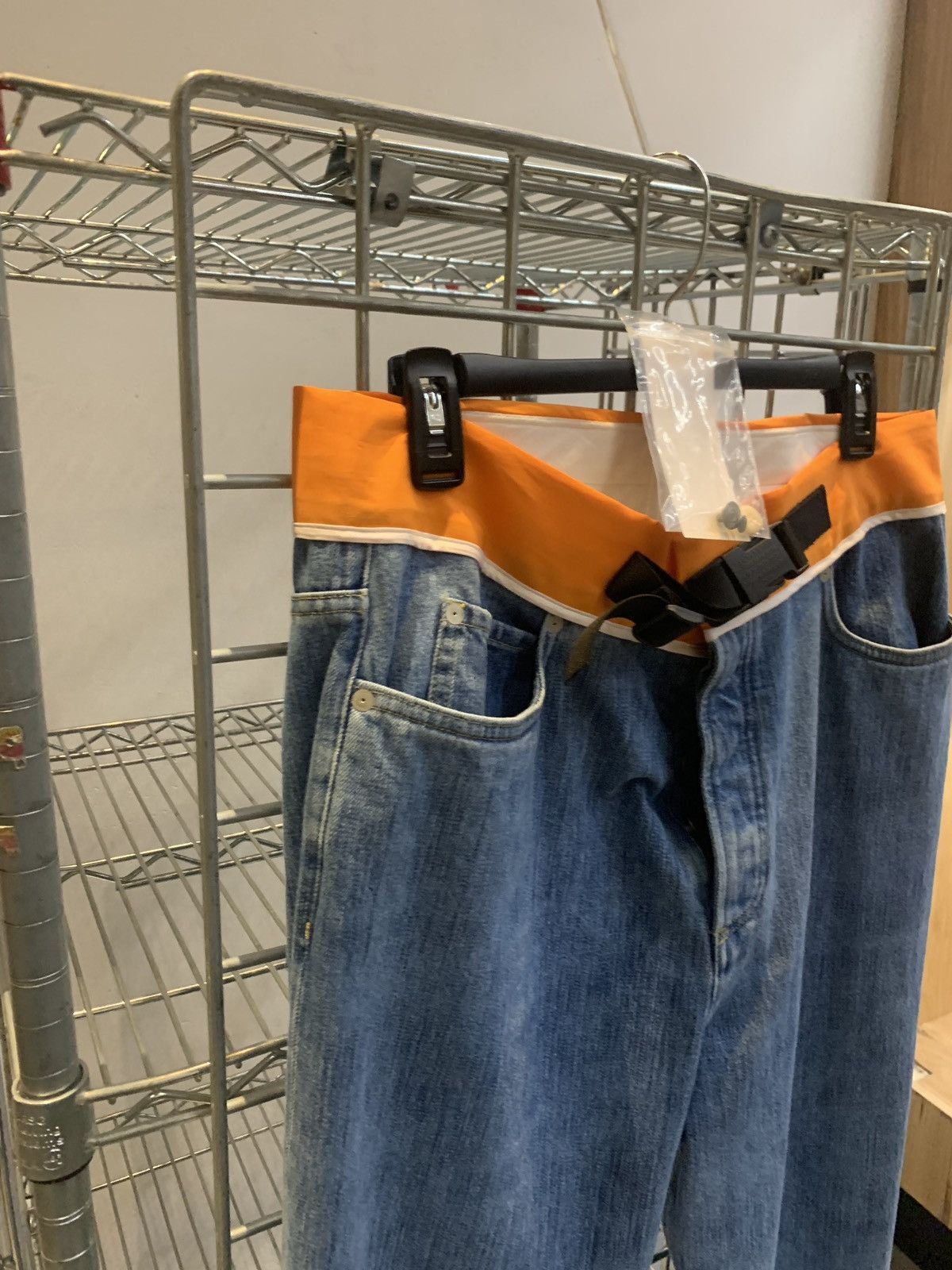 Maison Margiela Orange Trim Buckle Blue Denim Size US 33 - 11 Thumbnail