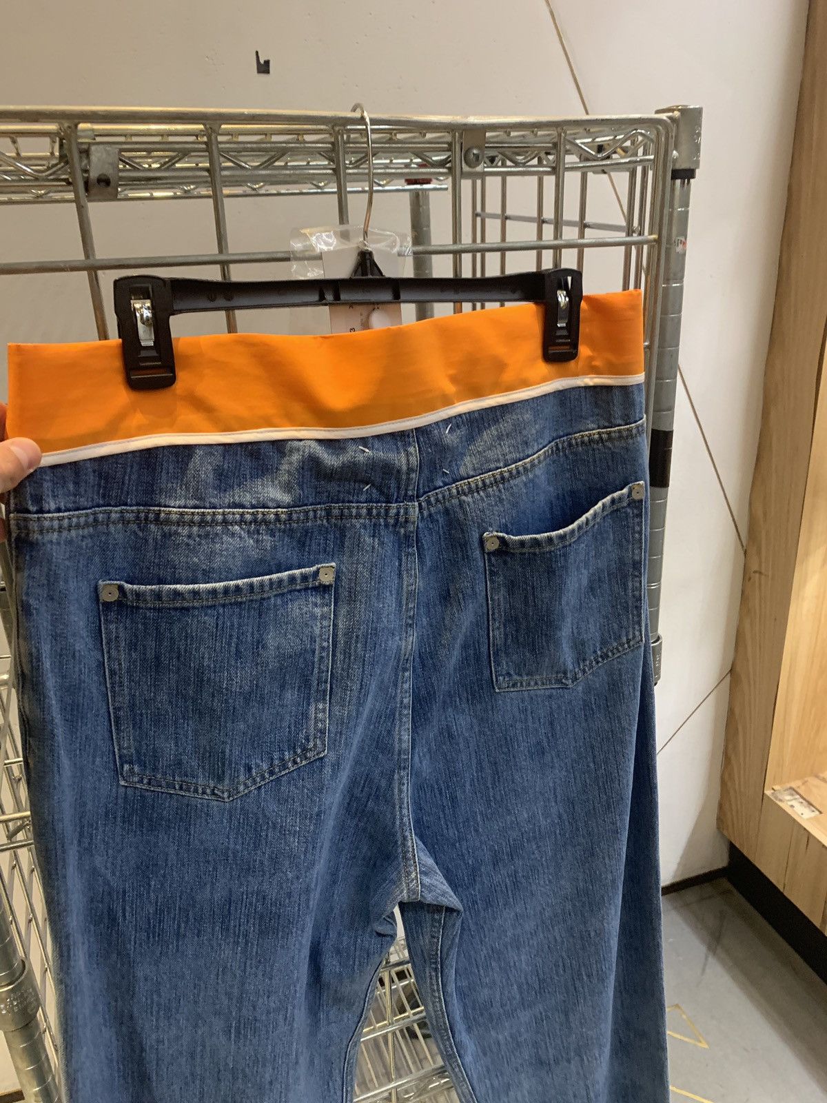 Maison Margiela Orange Trim Buckle Blue Denim Size US 33 - 4 Thumbnail