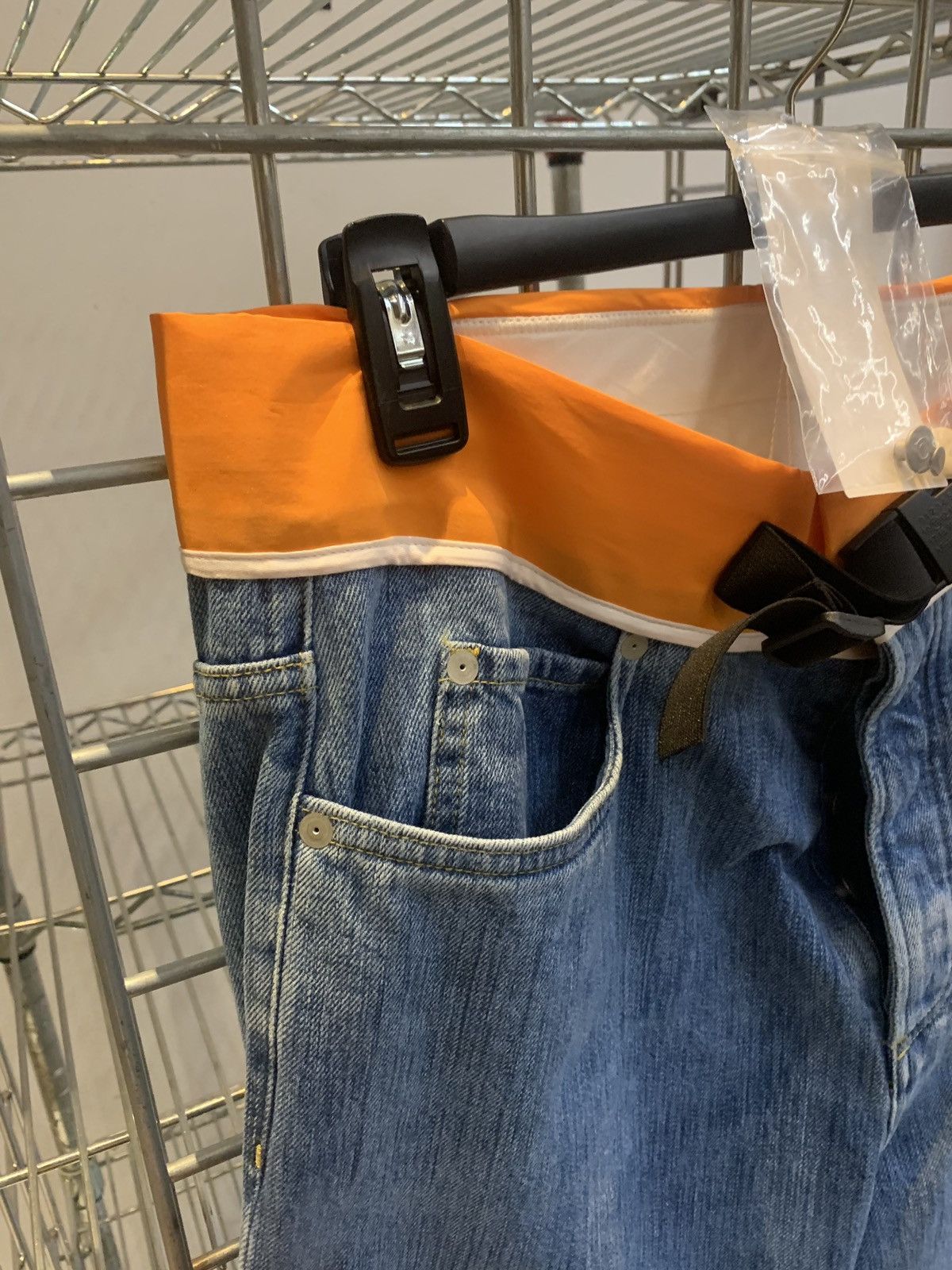 Maison Margiela Orange Trim Buckle Blue Denim Size US 33 - 9 Thumbnail