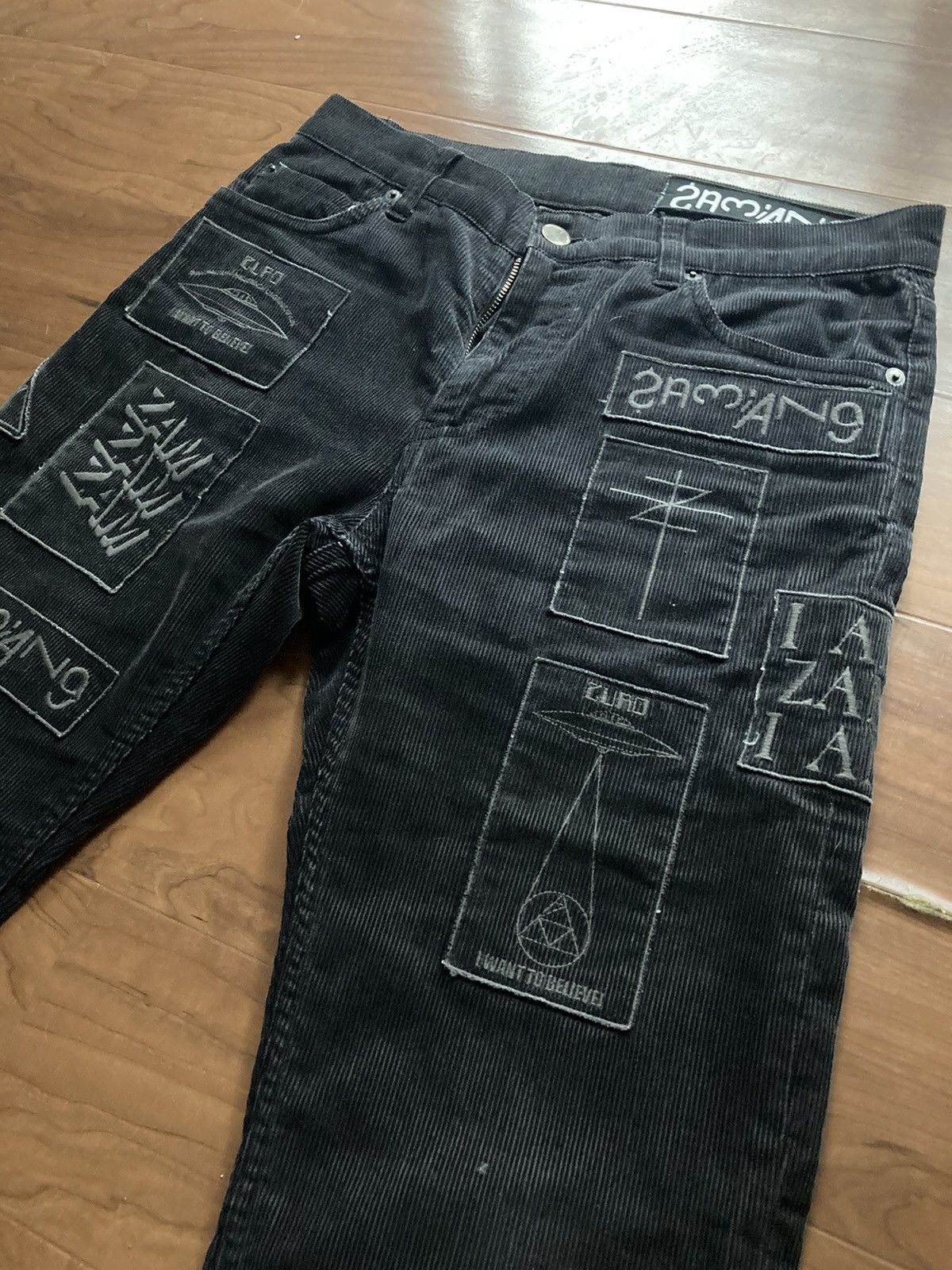 image of Jun Takahashi x Undercover 2006S/s Zamiang Cord Patch Pants in Dark Brown, Men's (Size 29)