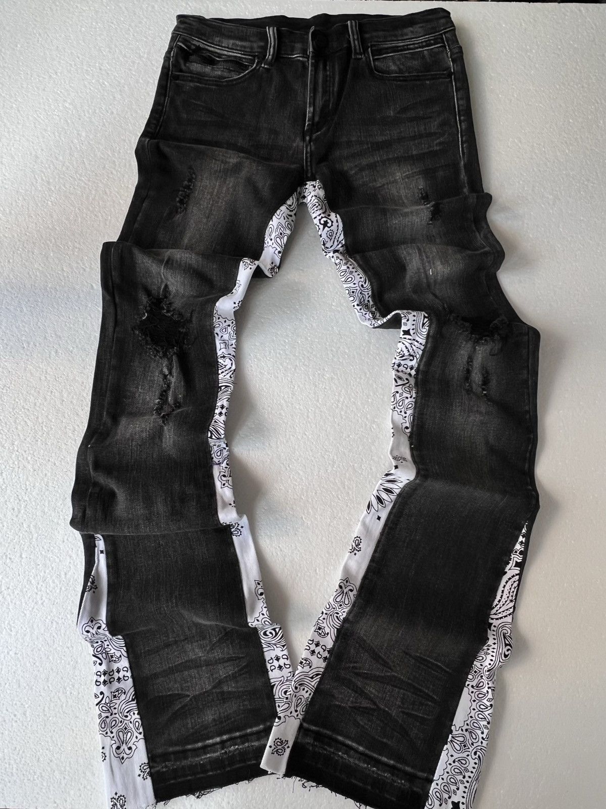 Streetwear Rockstar original bandana flare jean 29 Grailed