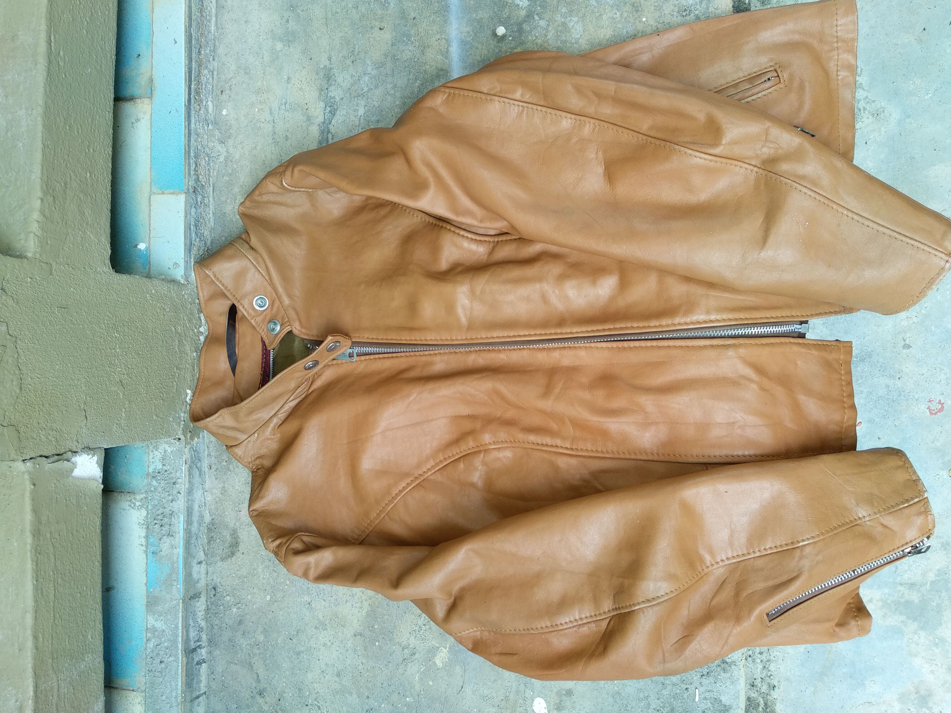 Schott 🔥 Vintage Schott Leather Jacket/Talon Zip/80s. Size US S / EU 44-46 / 1 - 14 Thumbnail