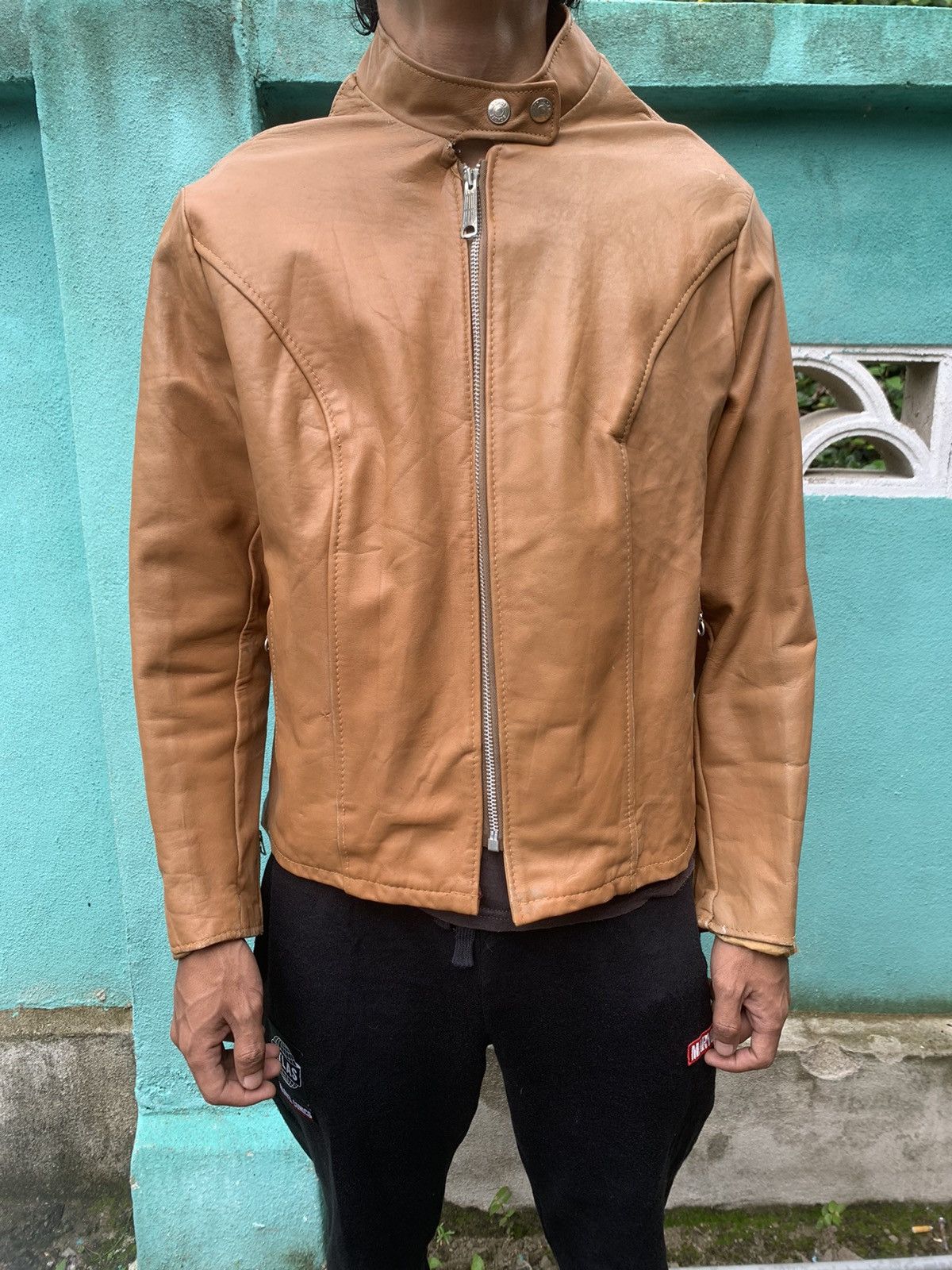Schott 🔥 Vintage Schott Leather Jacket/Talon Zip/80s. Size US S / EU 44-46 / 1 - 15 Thumbnail