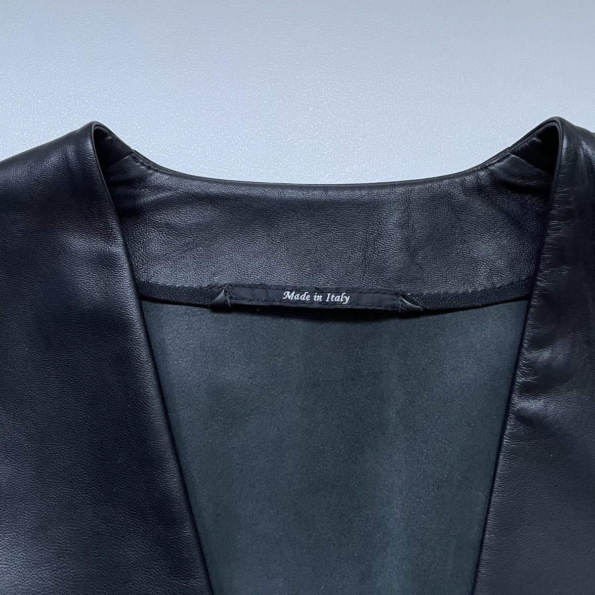 Maison Margiela A/W 15 ‘Collarless Blazer’ Style Leather Jacket Size S / US 4 / IT 40 - 3 Thumbnail