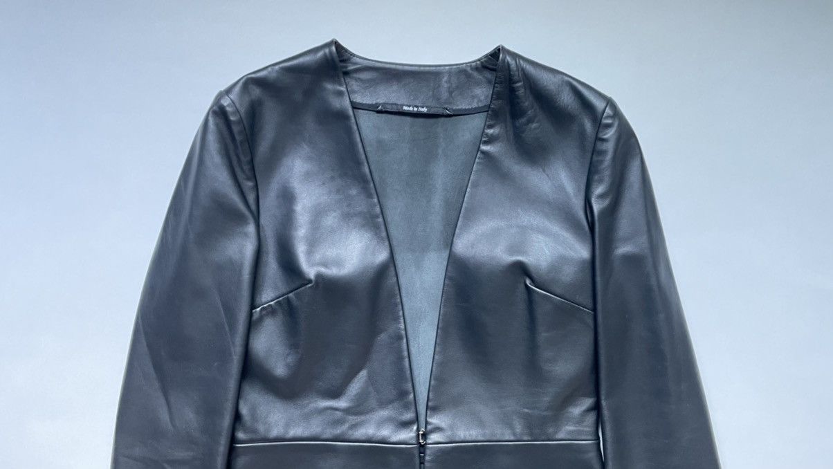 Maison Margiela A/W 15 ‘Collarless Blazer’ Style Leather Jacket Size S / US 4 / IT 40 - 2 Thumbnail