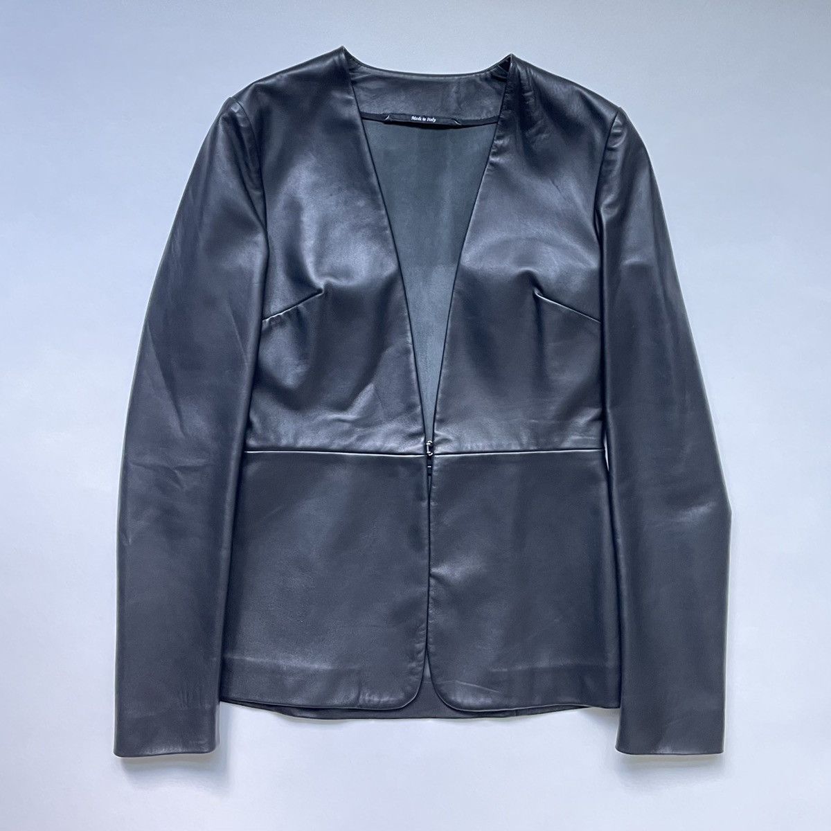 Maison Margiela A/W 15 ‘Collarless Blazer’ Style Leather Jacket Size S / US 4 / IT 40 - 1 Thumbnail
