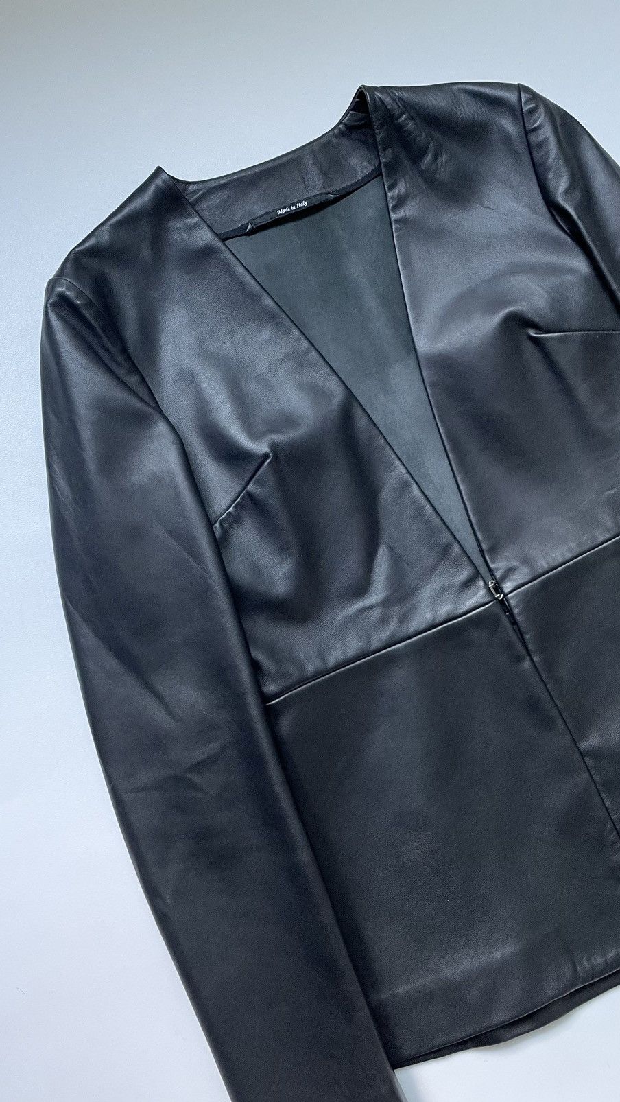 Maison Margiela A/W 15 ‘Collarless Blazer’ Style Leather Jacket Size S / US 4 / IT 40 - 5 Thumbnail