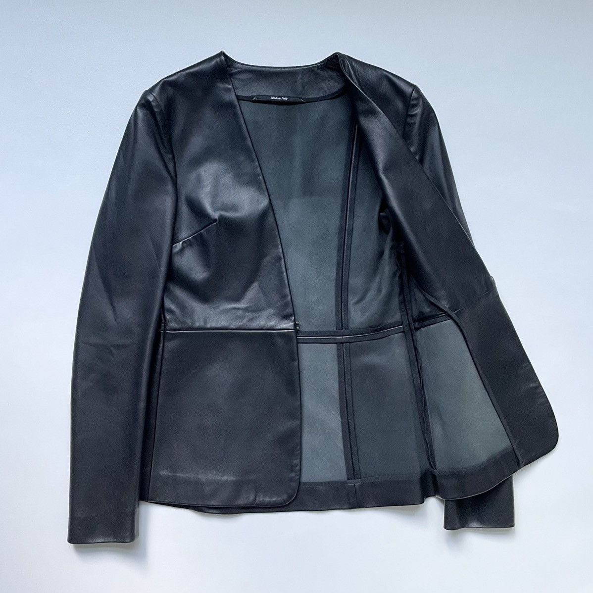 Maison Margiela A/W 15 ‘Collarless Blazer’ Style Leather Jacket Size S / US 4 / IT 40 - 8 Thumbnail