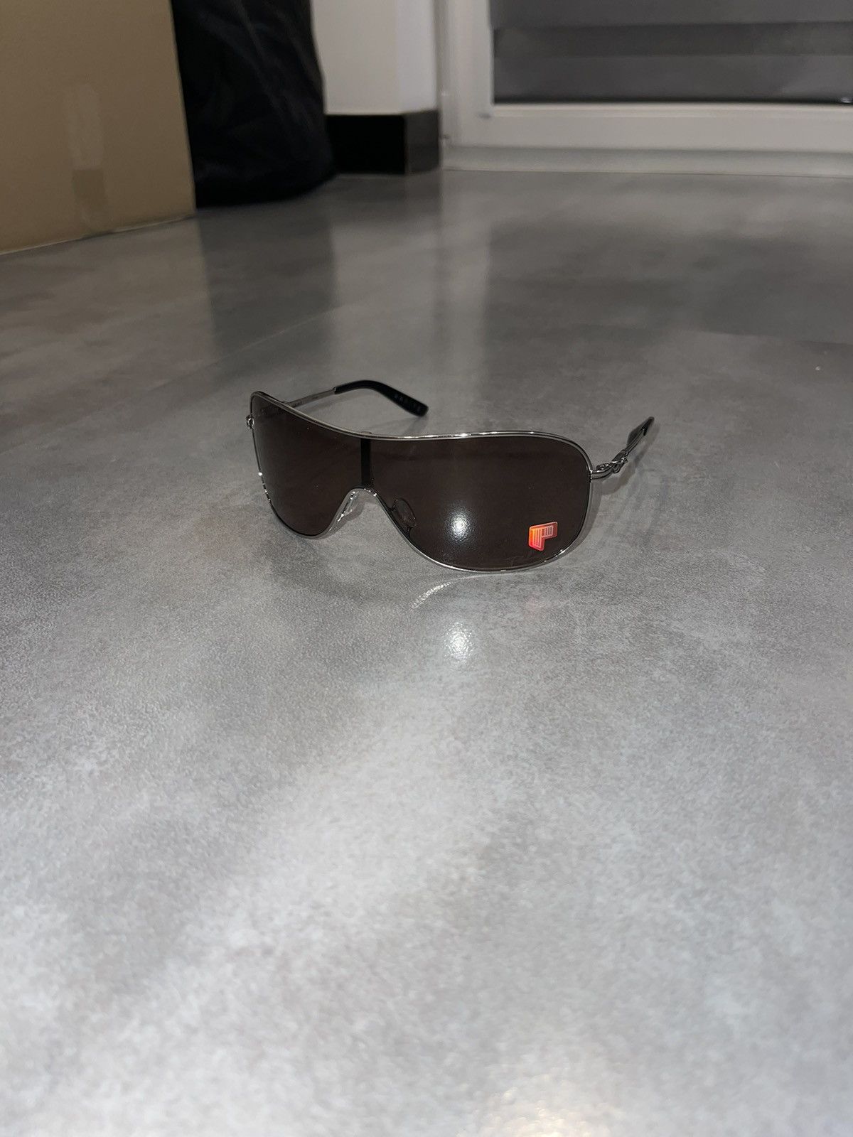 Oakley Oakley OO4078-07 "Coffected" Silver Black Shield Sunglasses Size ONE SIZE - 1 Thumbnail