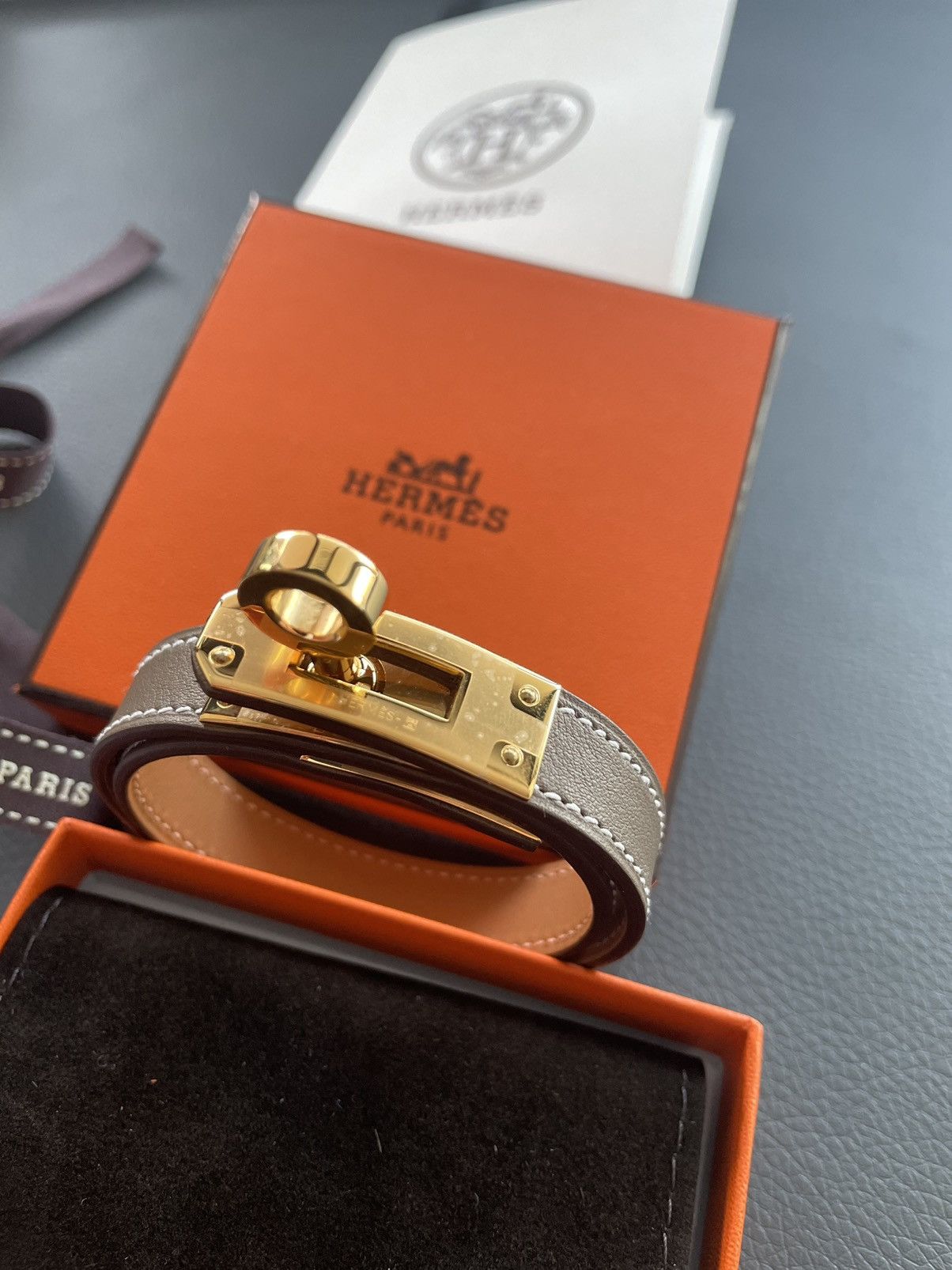 Hermes Iconic Brand New Classic Hermes Kelly Leather Bracelet Size ONE SIZE - 2 Thumbnail