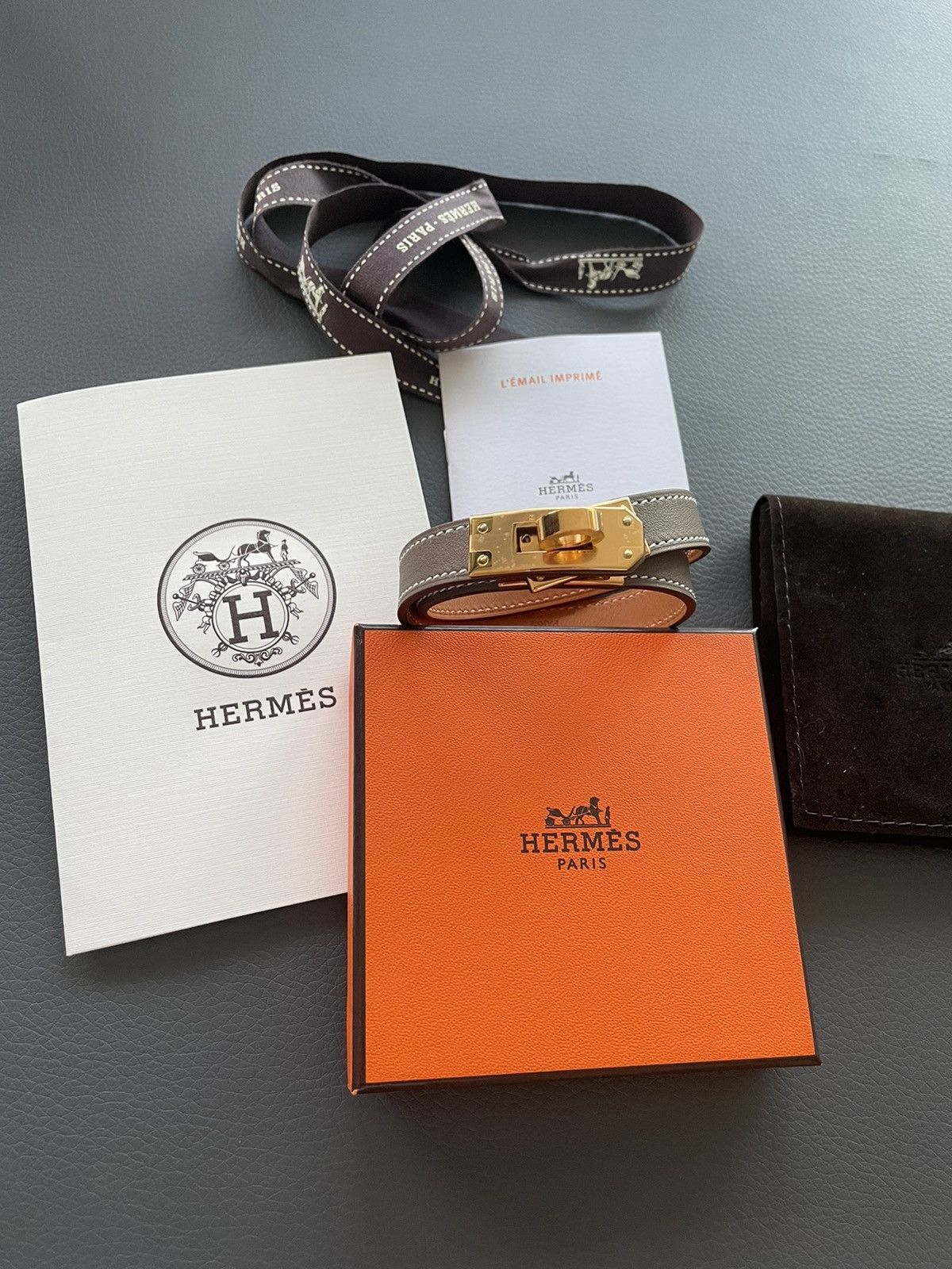 Hermes Iconic Brand New Classic Hermes Kelly Leather Bracelet Size ONE SIZE - 24 Thumbnail