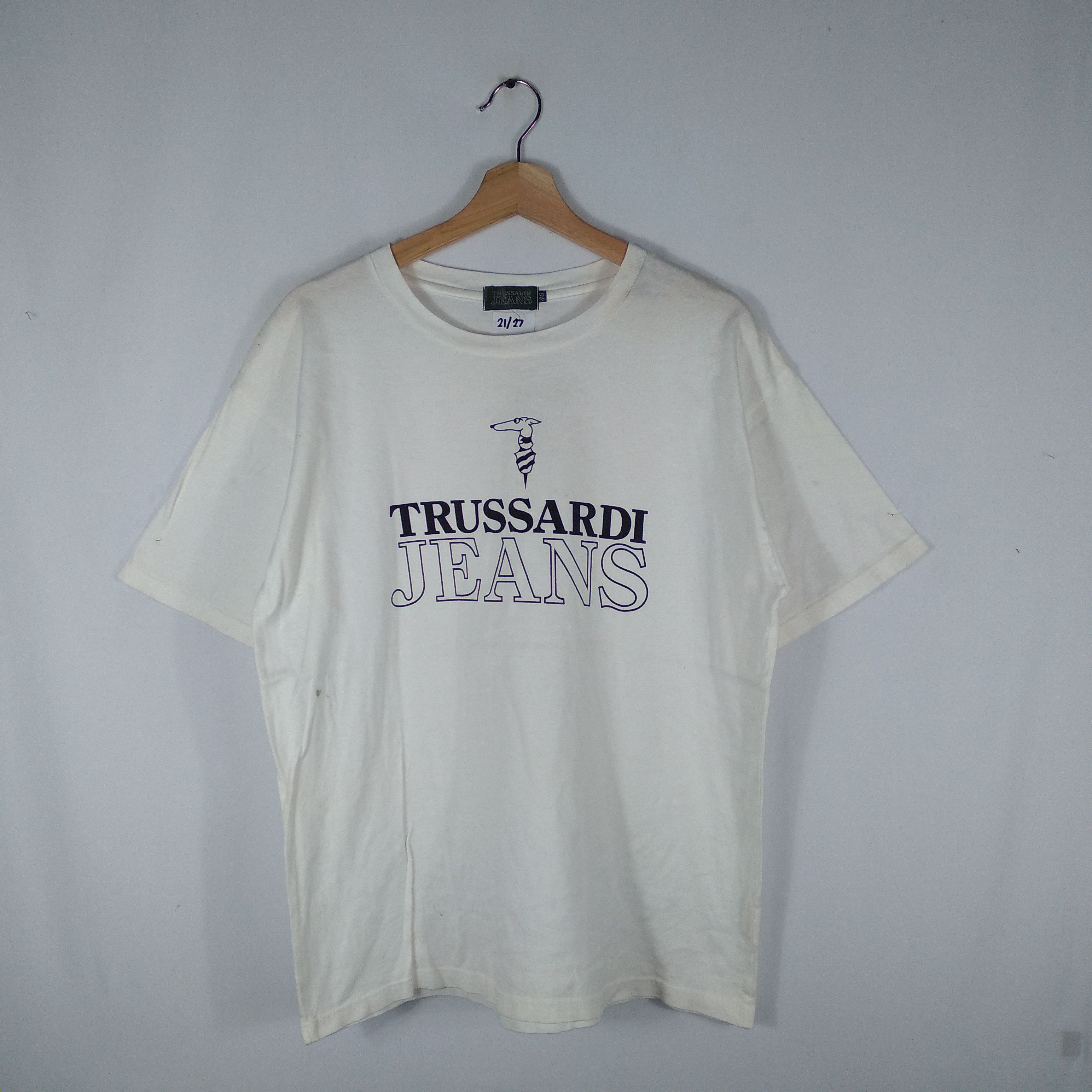 Trussardi × Vintage Vintage Trussardi Jeans Big Spellout Shirt Size US L / EU 52-54 / 3 - 1 Thumbnail