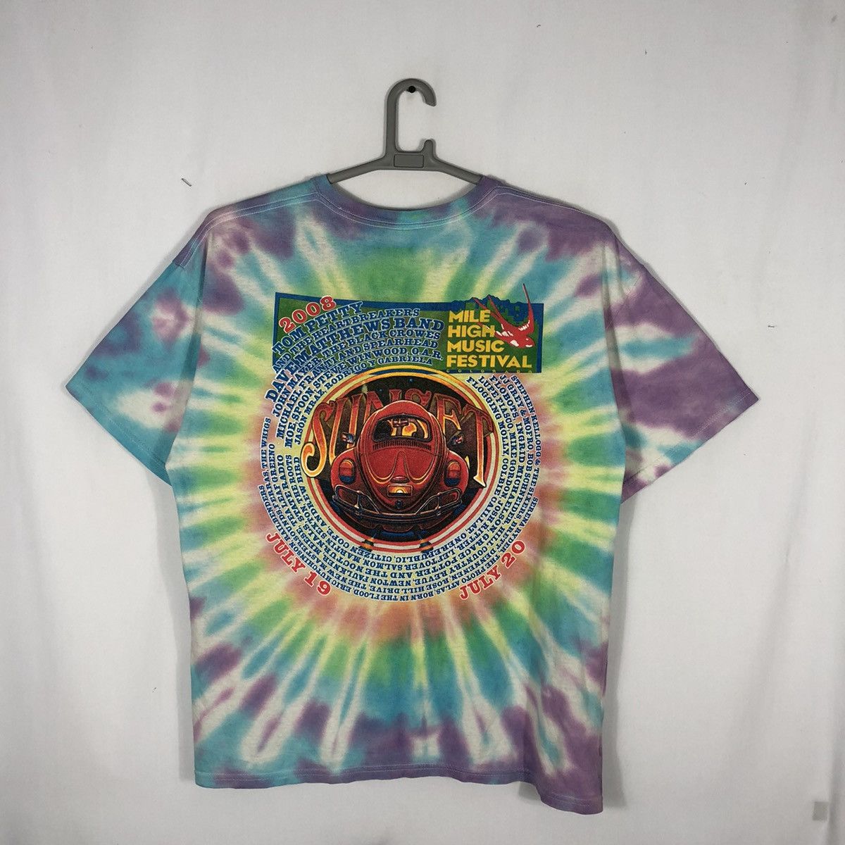 Band Tees × Vintage 2008 Mile High Music Festival Tye Dye Promo Concert Tee Size US XL / EU 56 / 4 - 4 Thumbnail