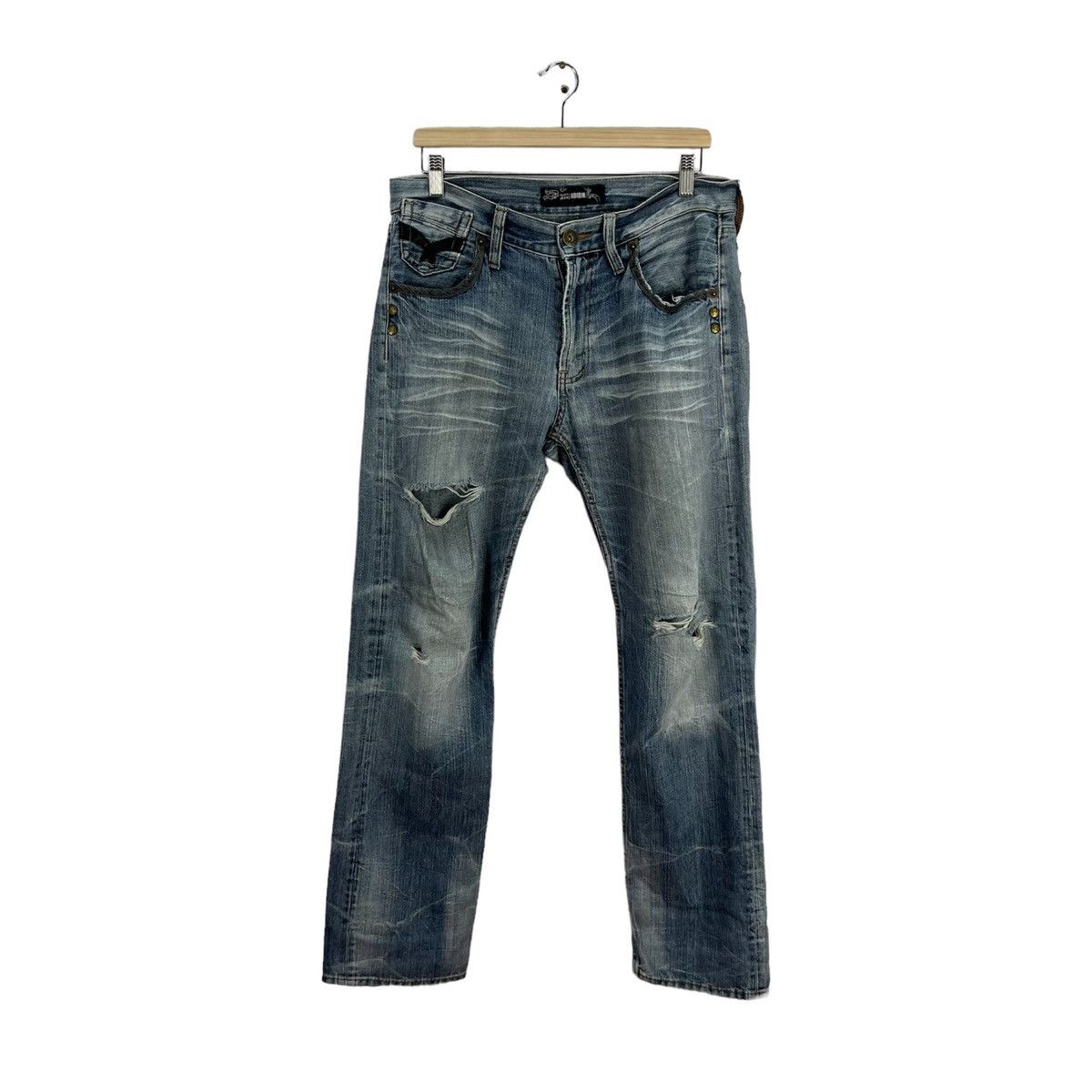 Japanese Brand VINTAGE ORIRIN JAPAN DISTRESSED DENIM RARE STYLE WEAR Size US 36 / EU 52 - 1 Thumbnail