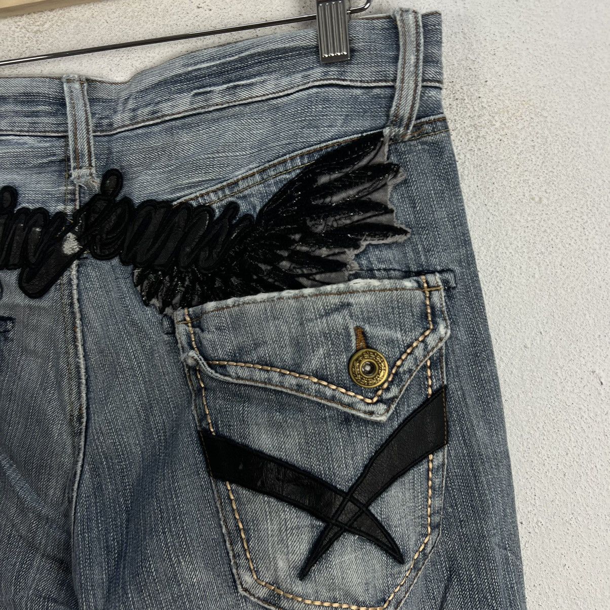 Japanese Brand VINTAGE ORIRIN JAPAN DISTRESSED DENIM RARE STYLE WEAR Size US 36 / EU 52 - 12 Thumbnail