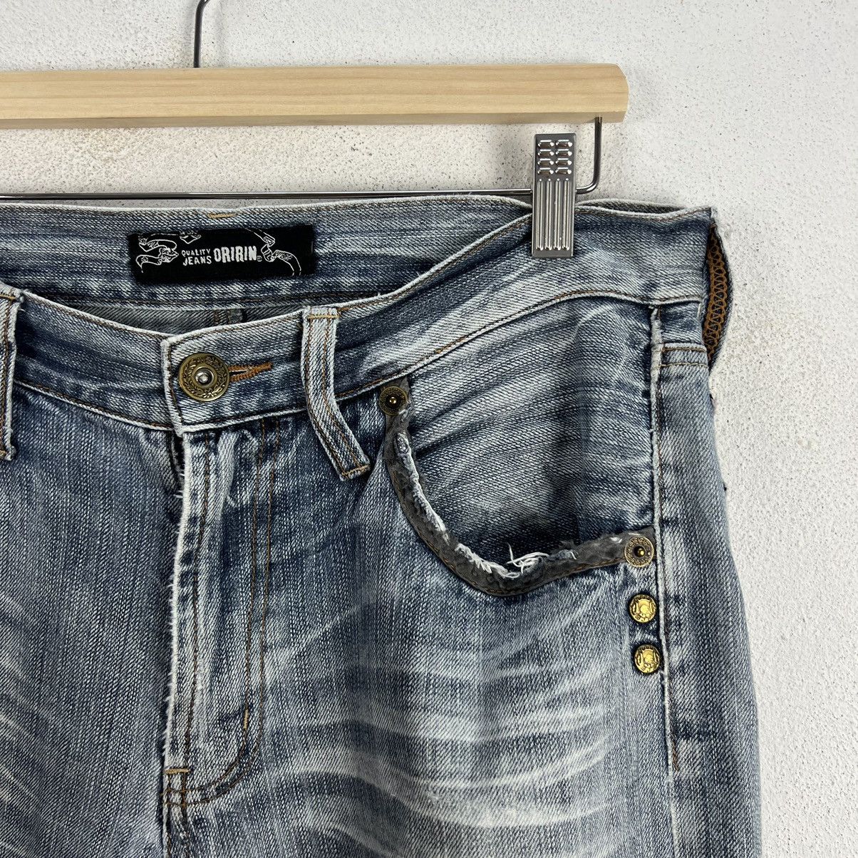 Japanese Brand VINTAGE ORIRIN JAPAN DISTRESSED DENIM RARE STYLE WEAR Size US 36 / EU 52 - 5 Thumbnail