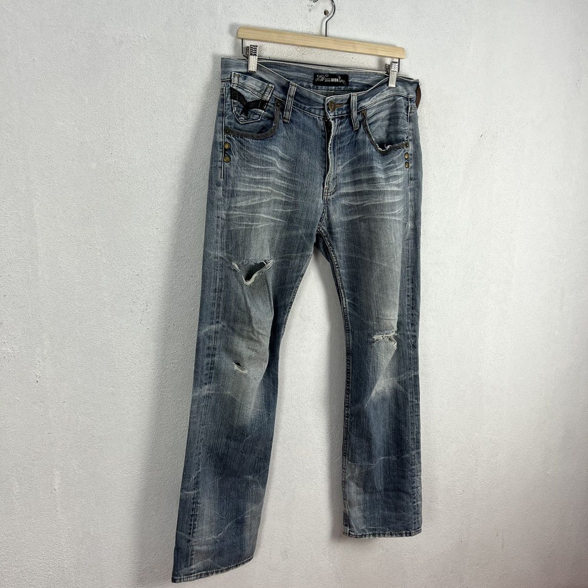 Japanese Brand VINTAGE ORIRIN JAPAN DISTRESSED DENIM RARE STYLE WEAR Size US 36 / EU 52 - 2 Thumbnail
