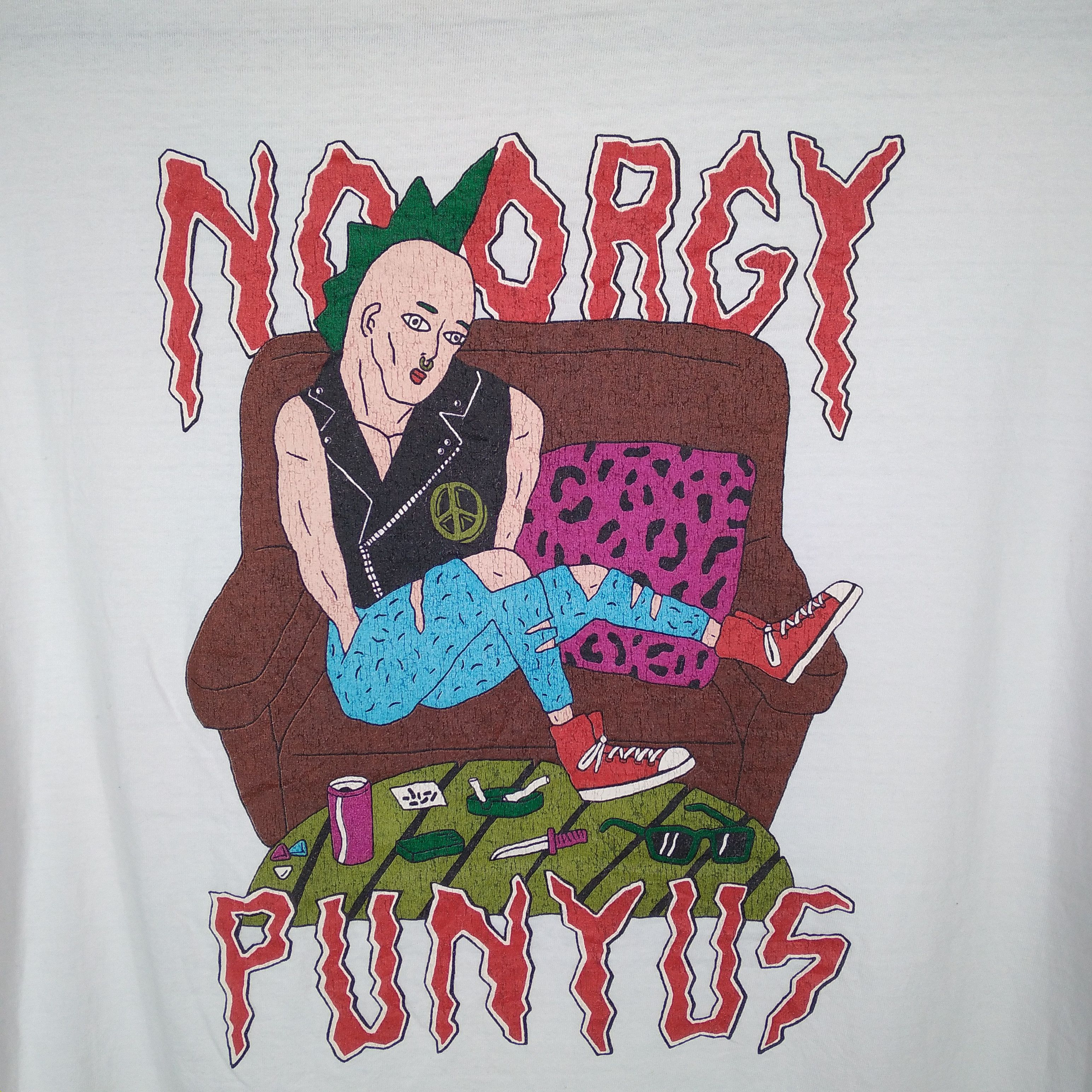 Vintage 🔥Rare🔥No Orgy Art Of Life Punker Hooligan Rebel Anarchy Tee Size US XXL / EU 58 / 5 - 3 Thumbnail