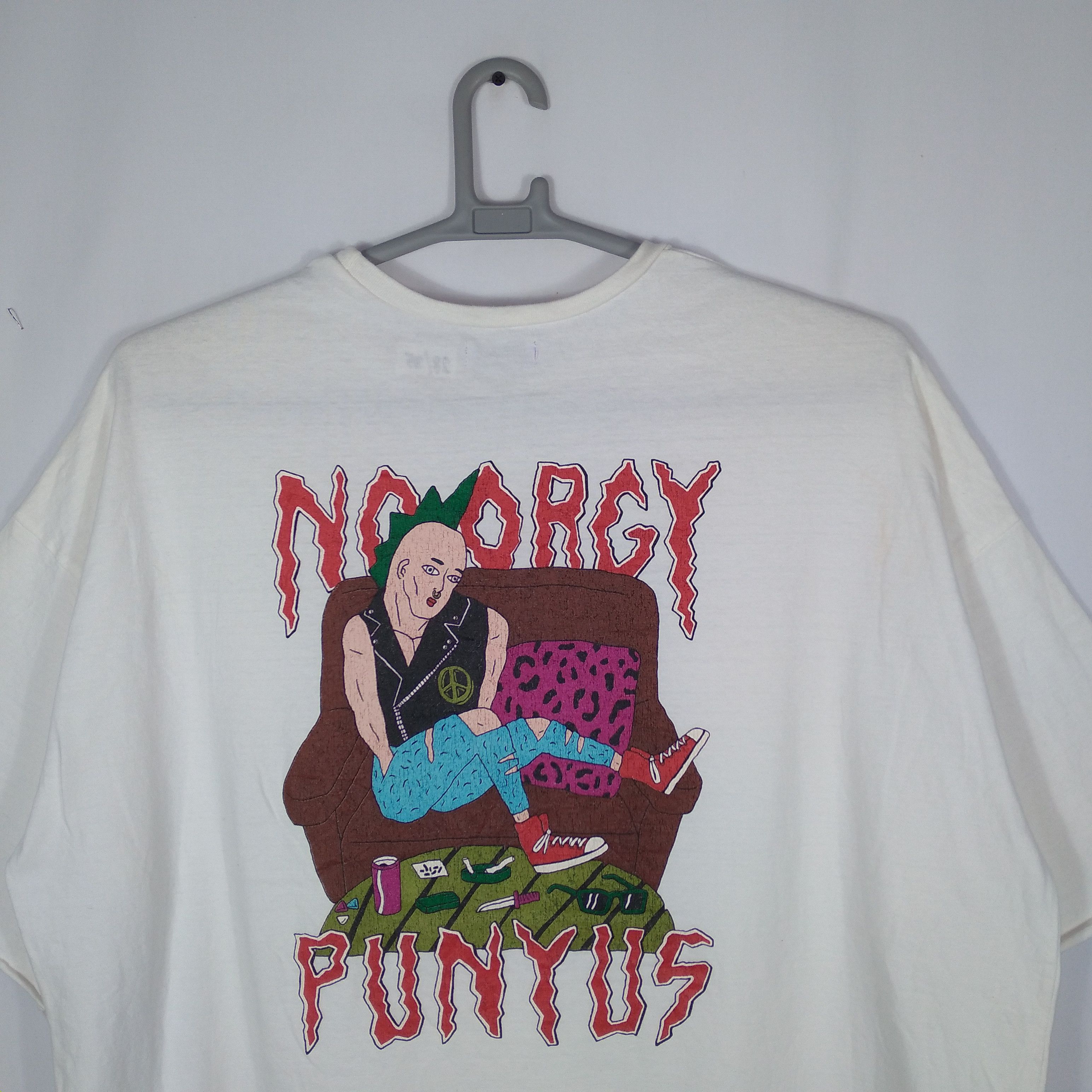 Vintage 🔥Rare🔥No Orgy Art Of Life Punker Hooligan Rebel Anarchy Tee Size US XXL / EU 58 / 5 - 2 Thumbnail