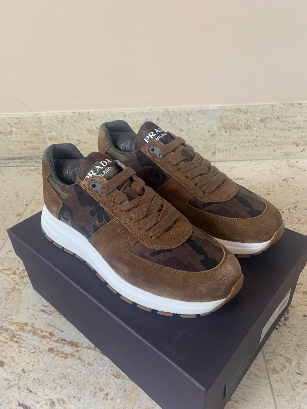 Prada Low Top Trainers in Sigaro + Mimetico Size US 8 / EU 41 - 8 Thumbnail